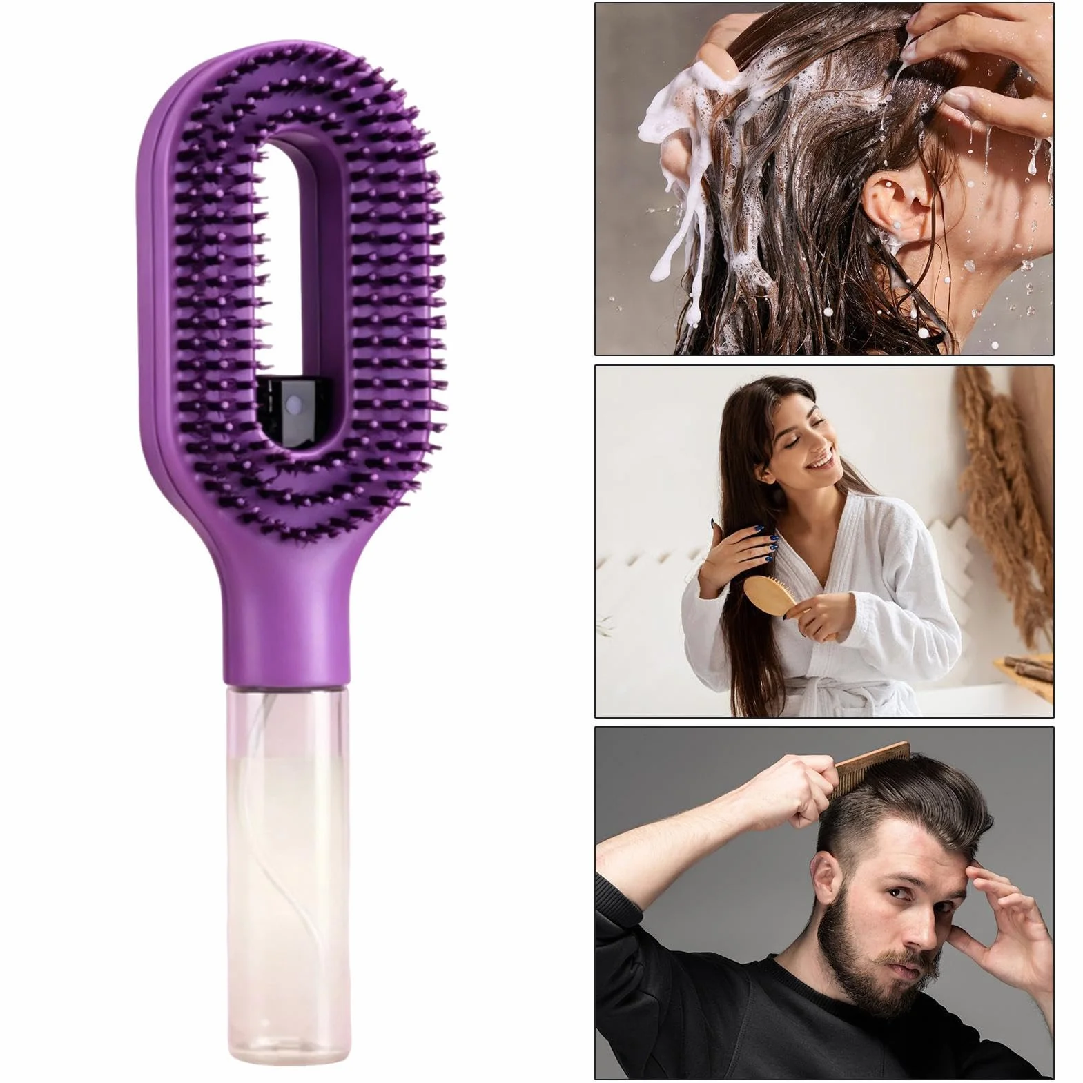 Narzędzie do strzyżenia włosów w sprayu Comb, szczotka do destylacji włosów, zapobiegająca Frizz z systemem wody, urządzenie do pielęgnacji włosów Quick Refresh, przenośne akcesoria do przerabiania