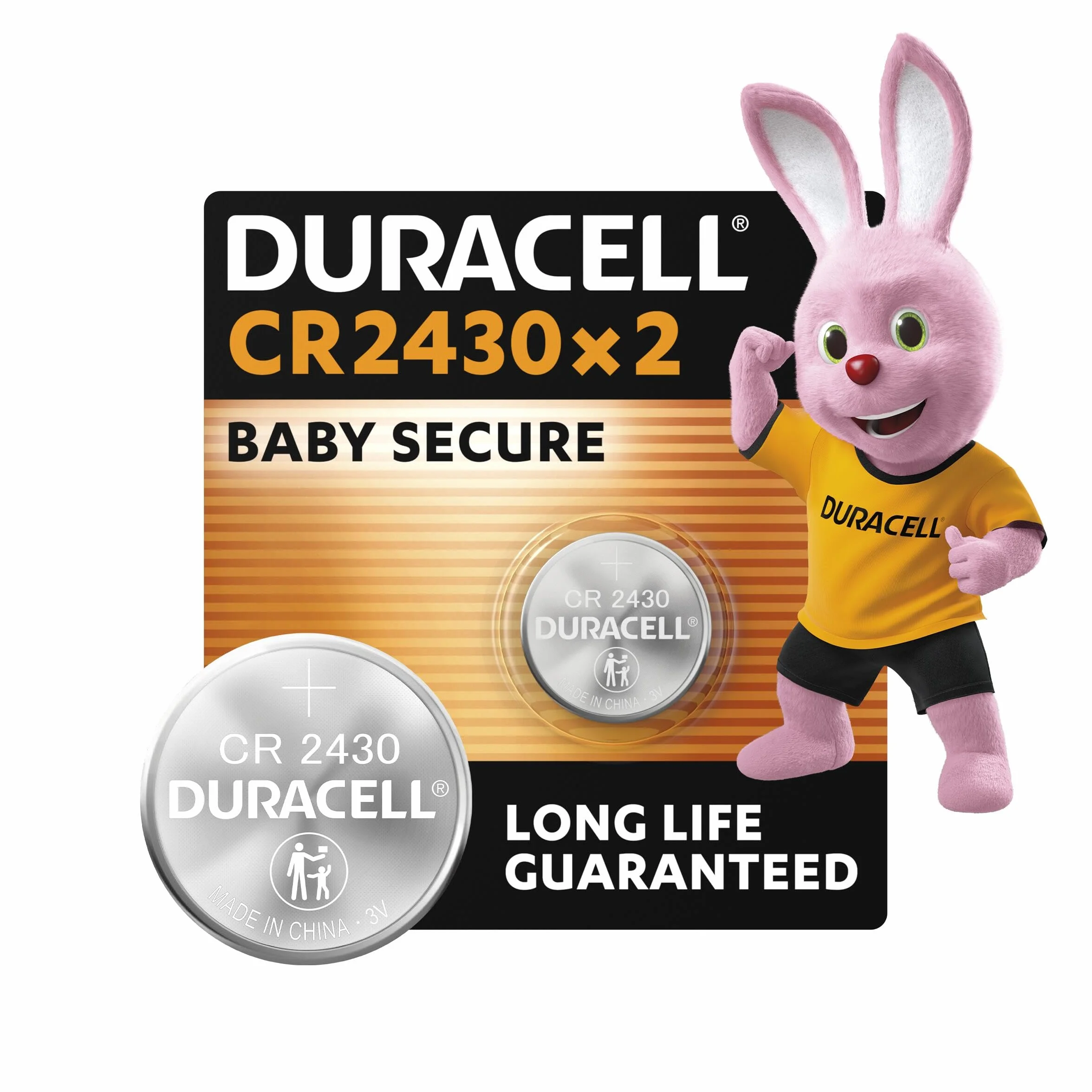 DURACELL 2430 litowe baterie pastylkowe 3V, 2-pak, długie działanie - Opakowanie bezpieczne dla dzieci - naładowane nawet przez 10 lat przechowywania