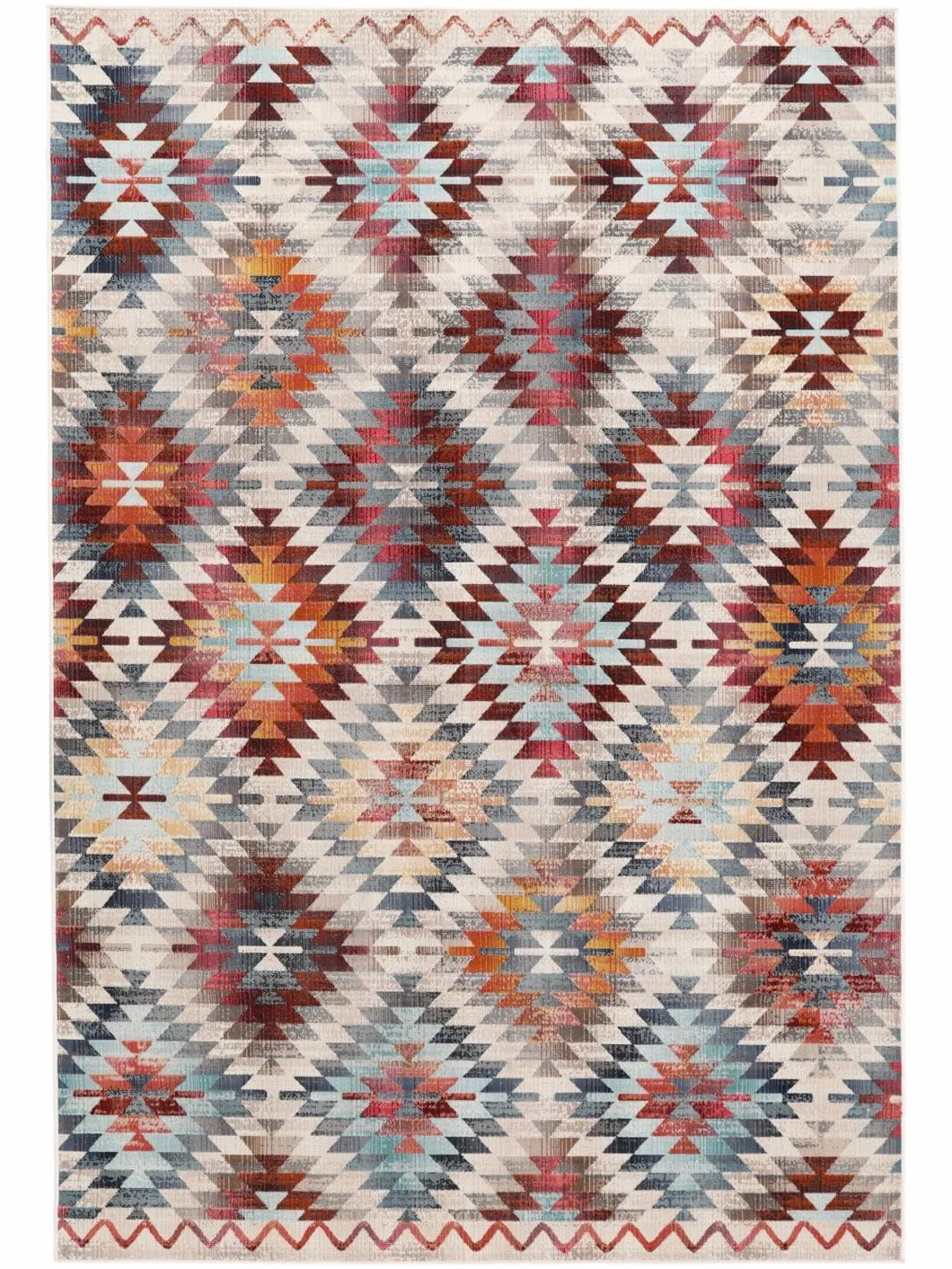 RugVista Kerala Dywan Nowoczesny 200 x 300 cm Prostokąt Niski Czerwony/Multi Oeko-Tex 100
