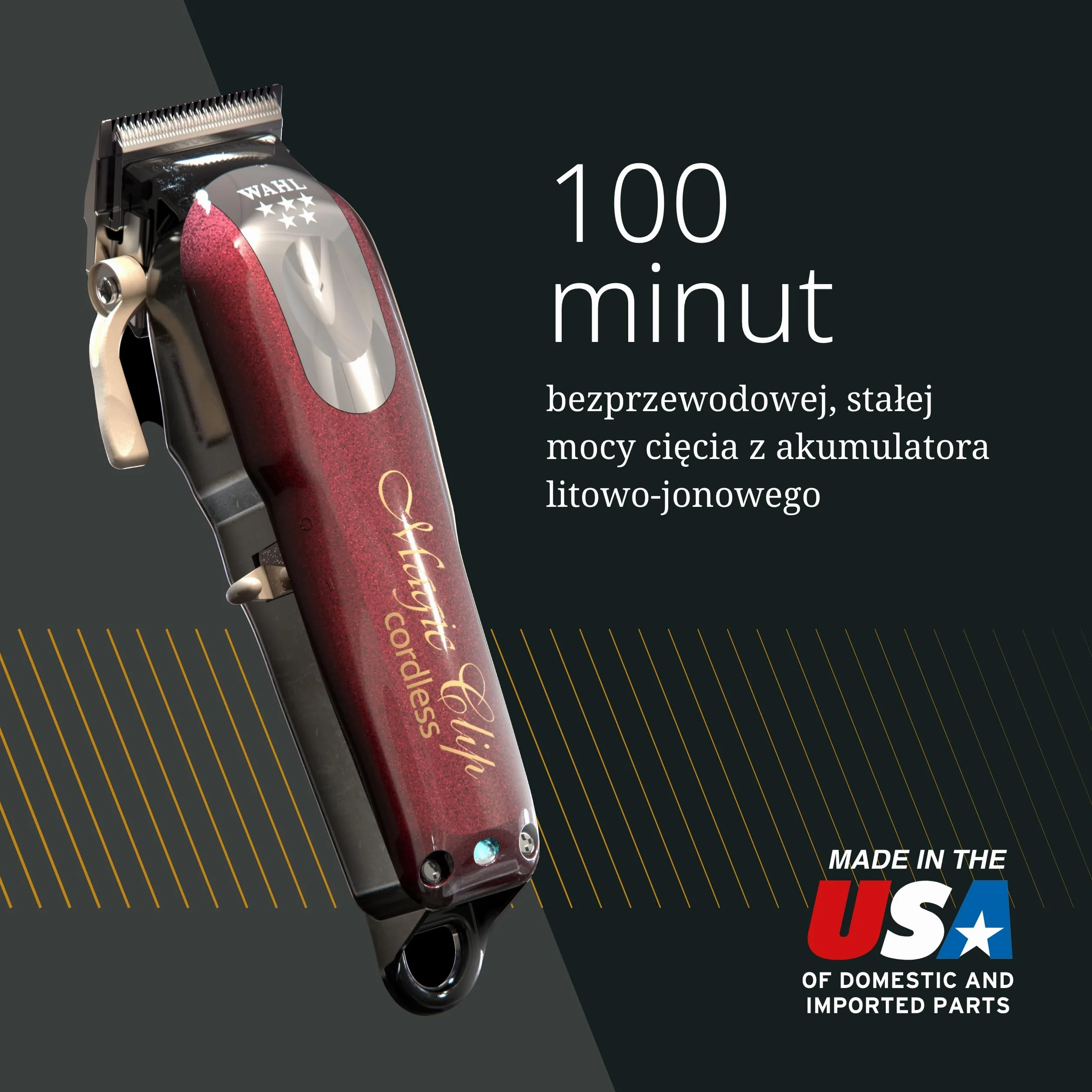 Wahl 5 Star Cordless Magic Clip, Professional Hair Clippers, Pro Haircutting Kit, Clippers for Blunt Cuts, Adjustable Taper Lever, Crunch Blade, Cordless, Lightweight, Barbers Supplies