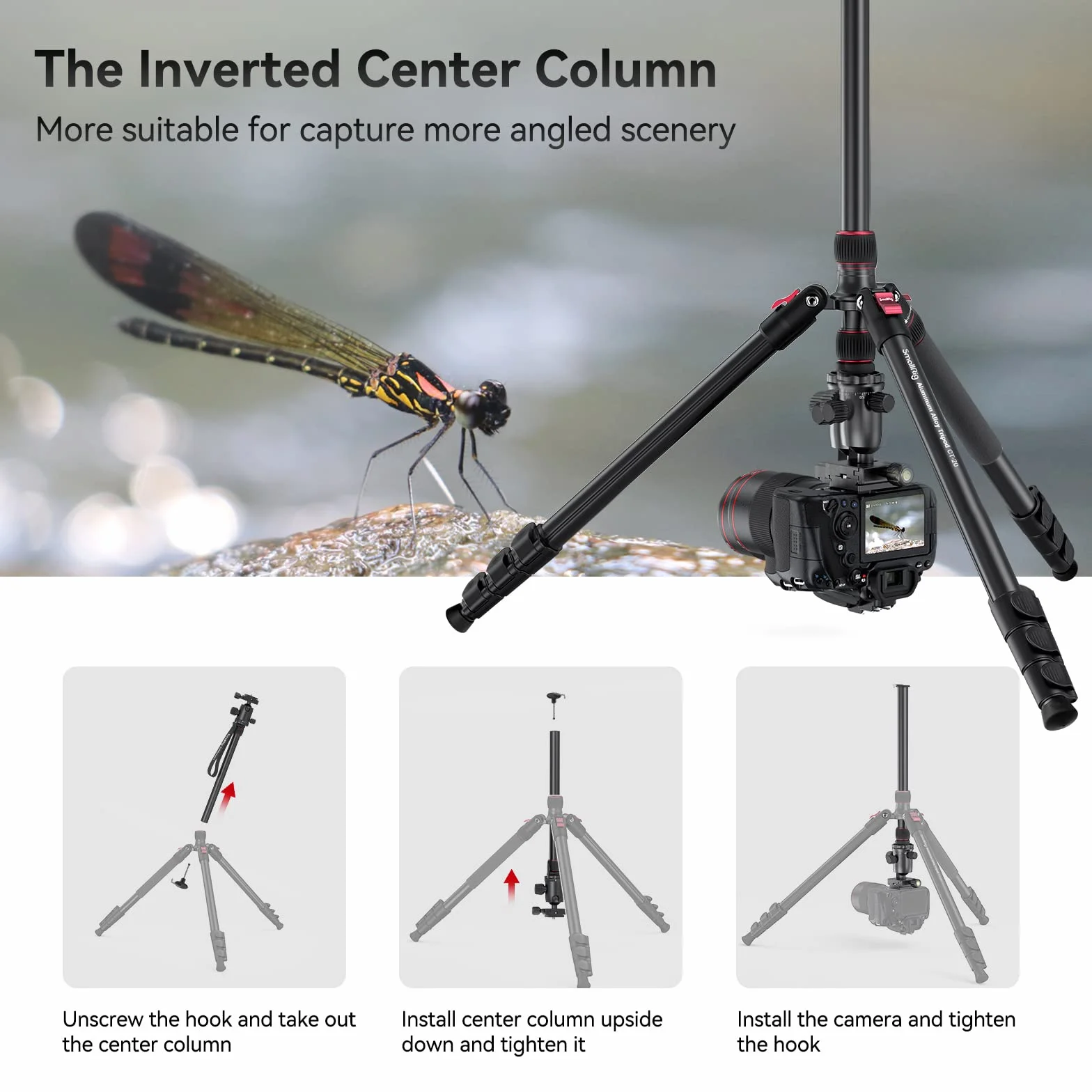 SMALLRIG Statyw do Aparatu 78", Monopod z Głowicą Kulową 360 mm 360, Profesjonalny Statyw z Torbą Transportową do Podróży i Pracy - 3474