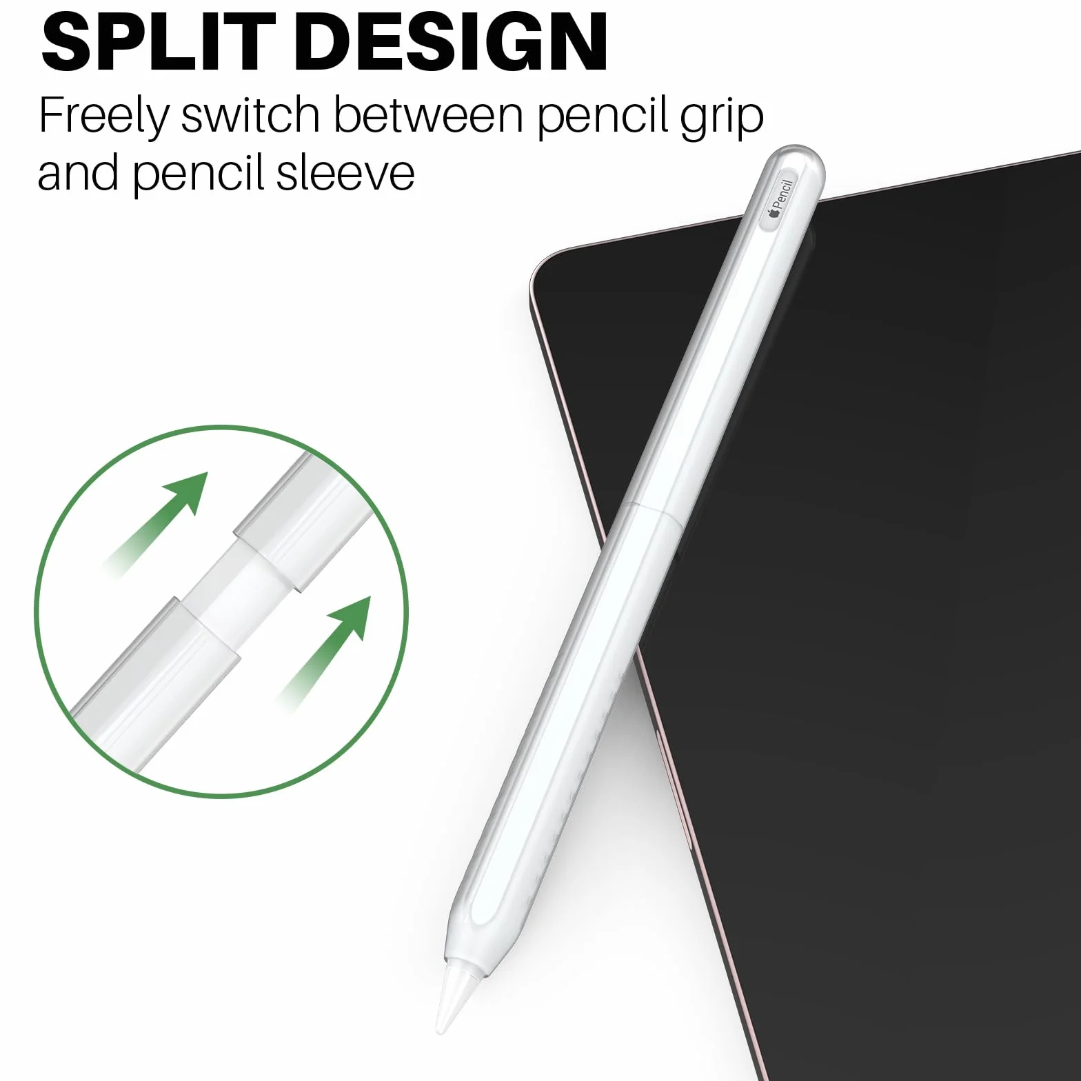 NIUTRENDZ Ultracienkie etui do Apple Pencil 2. generacji i Apple Pencil Pro Grip Cover akcesoria, przezroczyste wzornictwo Duotone, kompatybilne z ładowaniem magnetycznym i podwójnym dotknięciem