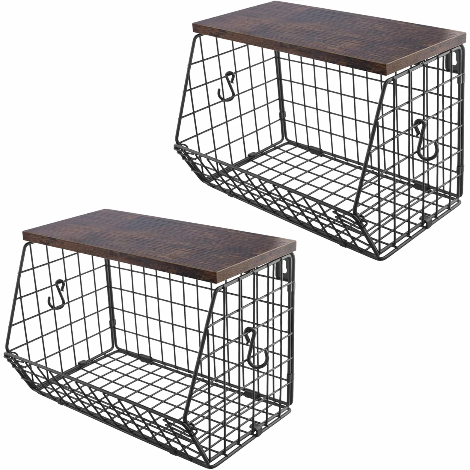Wiszący koszyk na owoce metalowy 30x15,5x21,6 cm czarny