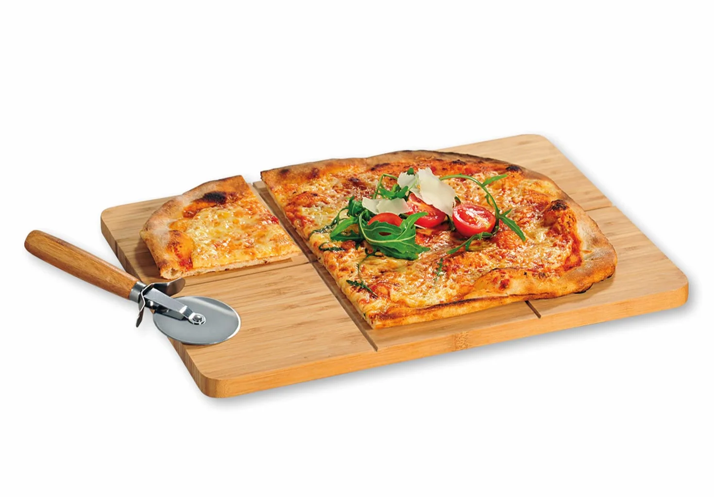 Kesper Deska do pizzy z nożem, bambusowa, 40 x 30 x 1,5 cm, 58466