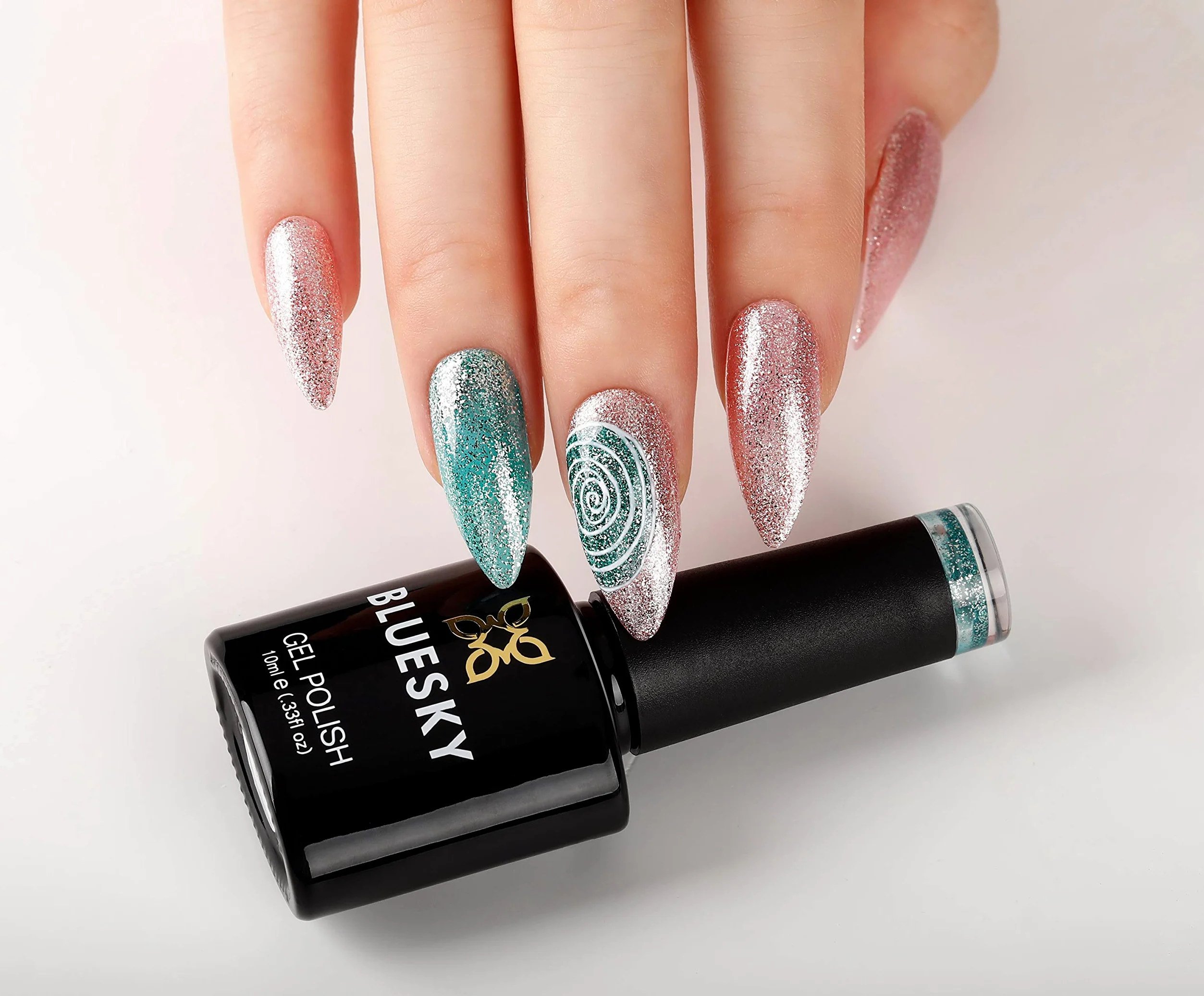 Bluesky Lakier żelowy, ametyst aura, Platinum14, rozpuszczalny żel lakier do paznokci, błyszczący, fioletowy, 10 ml