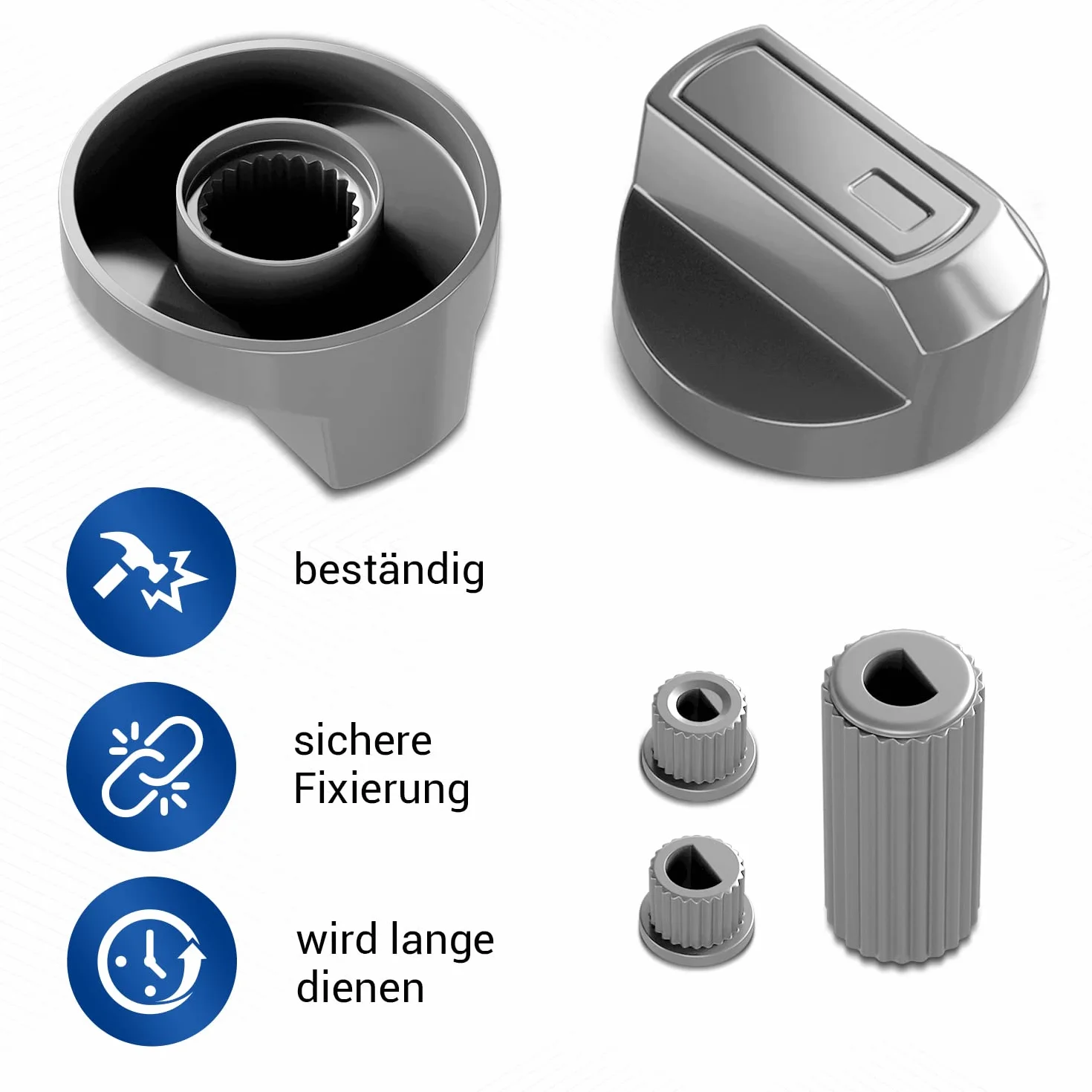 VIOKS Przełącznik do kuchenki 4 x zestaw 38 mm Ø 16-częściowy z adapterami