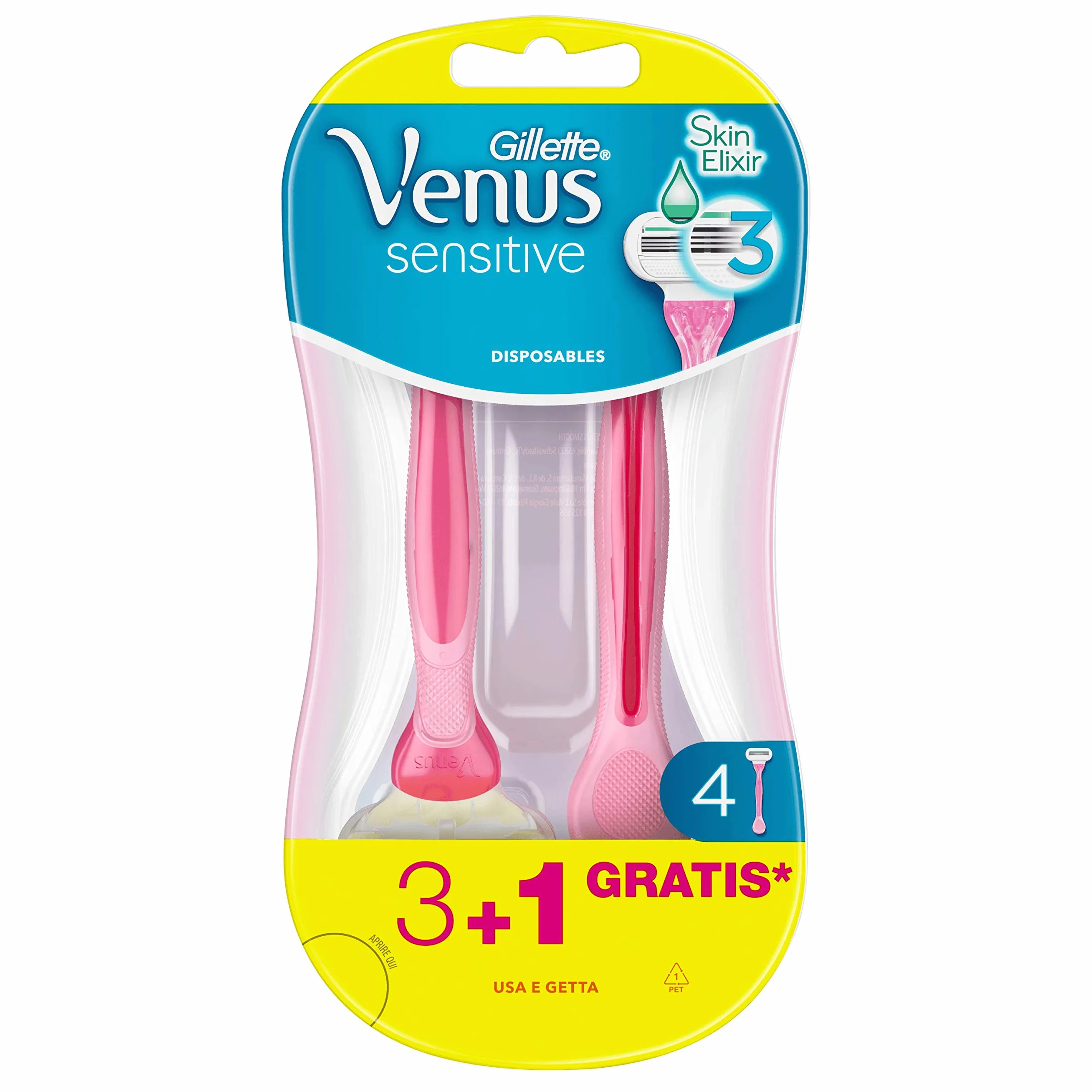 Venus Gillette Sensitive jednorazowe maszynki do golenia damskie, 3 + 1 maszynki do golenia