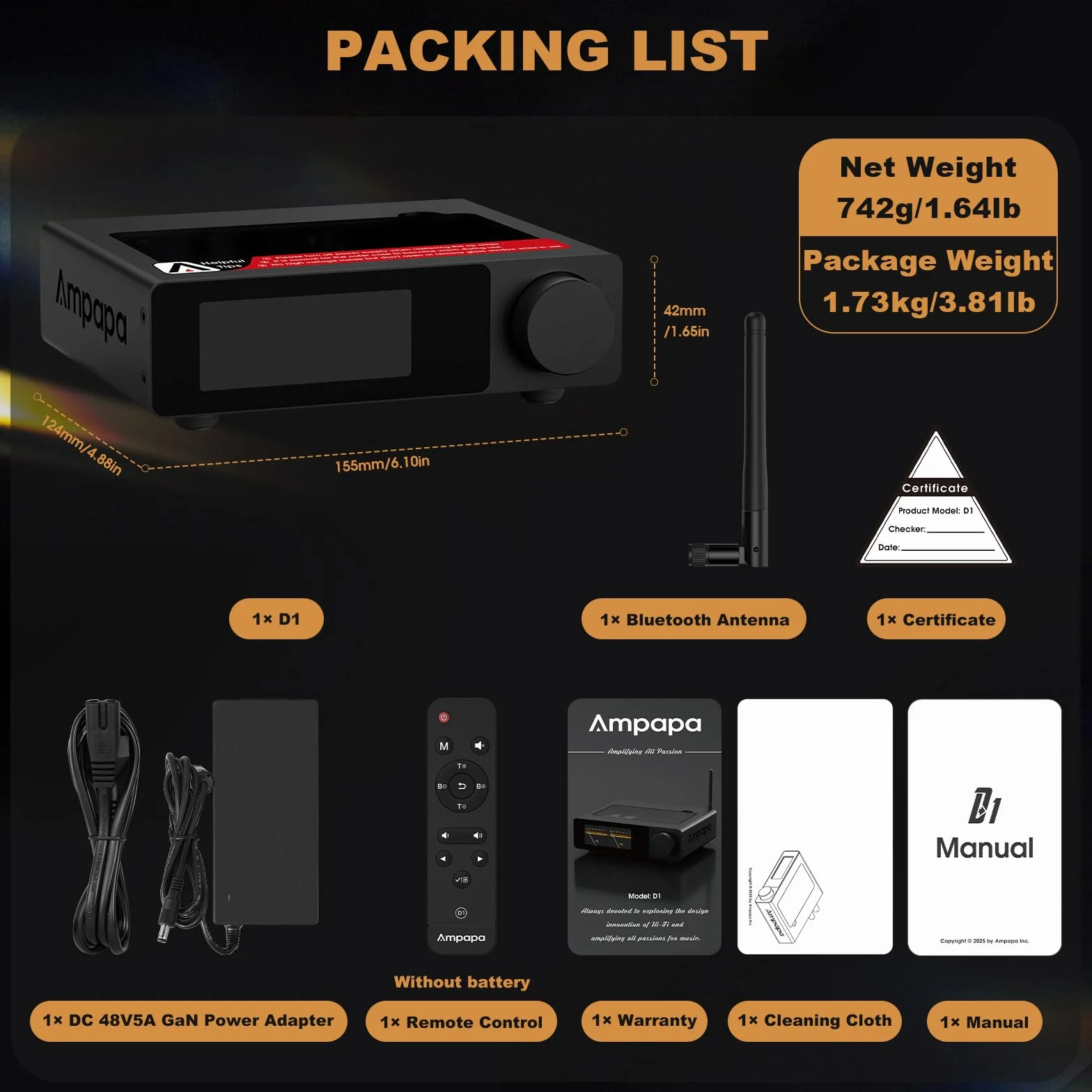 2-kanałowy wzmacniacz Bluetooth: Wzmacniacz stereo HiFi 300 W x2 z BT 5.2 | HPF | Cyfrowy miernik VU | Wyjście SUB | Zrównoważone wejście TRS | Sterowanie tonem i pilot do głośników półkowych
