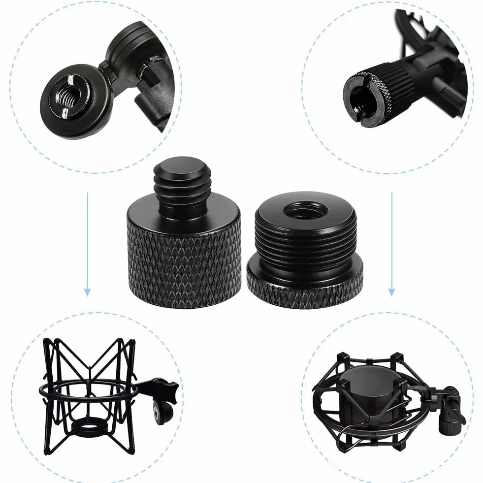 Butyeak Adapter 5/8 żeński na 1/4 męski do statywu, aparatu i płyty QR - gwint 1/4 do 5/8 cala - śruba do mikrofonu - mosiądz 2 sztuki