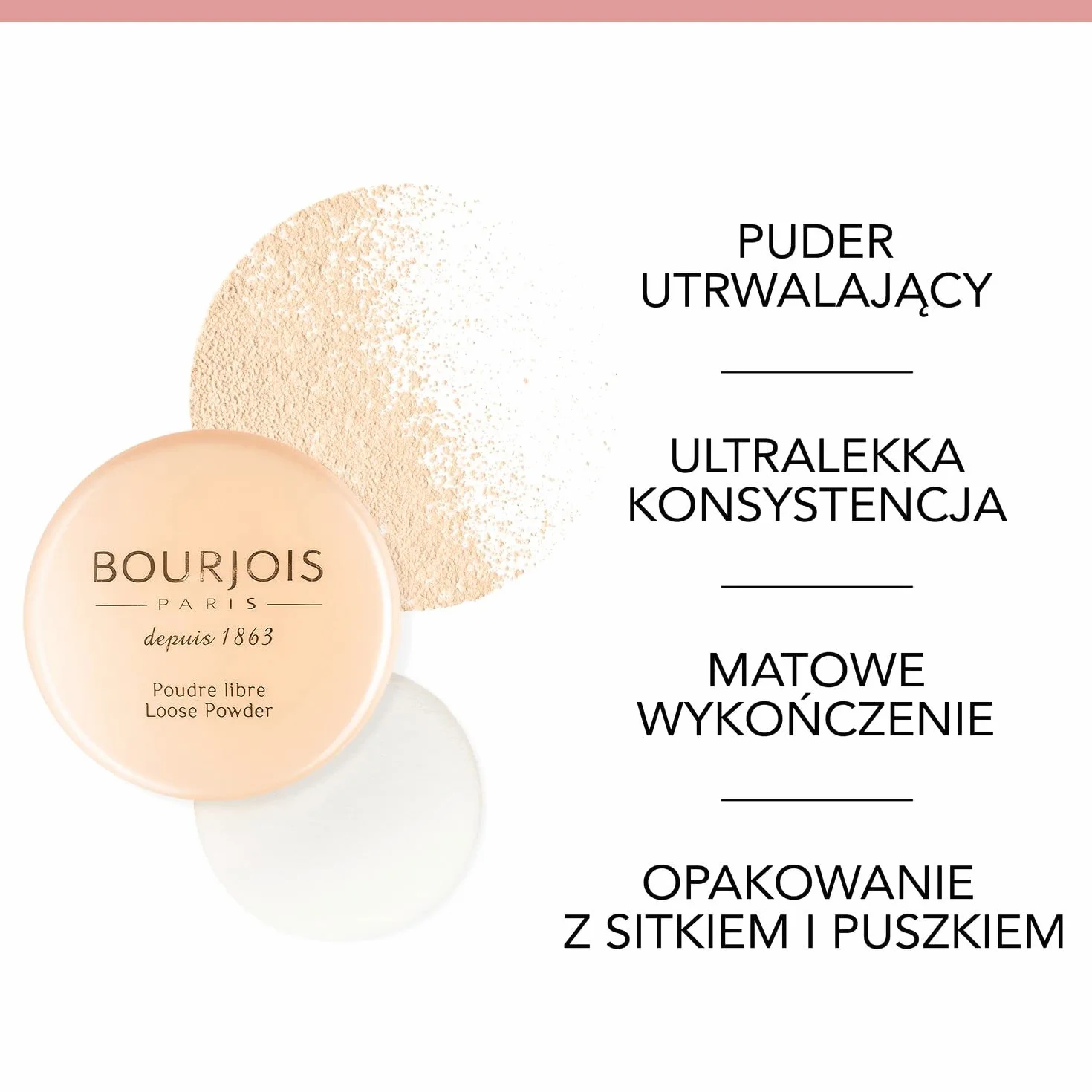 Bourjois Libre Loose Powder puder sypki z naturalnym wykończeniem, dla każdego rodzaju cery, nr 001 - Peach