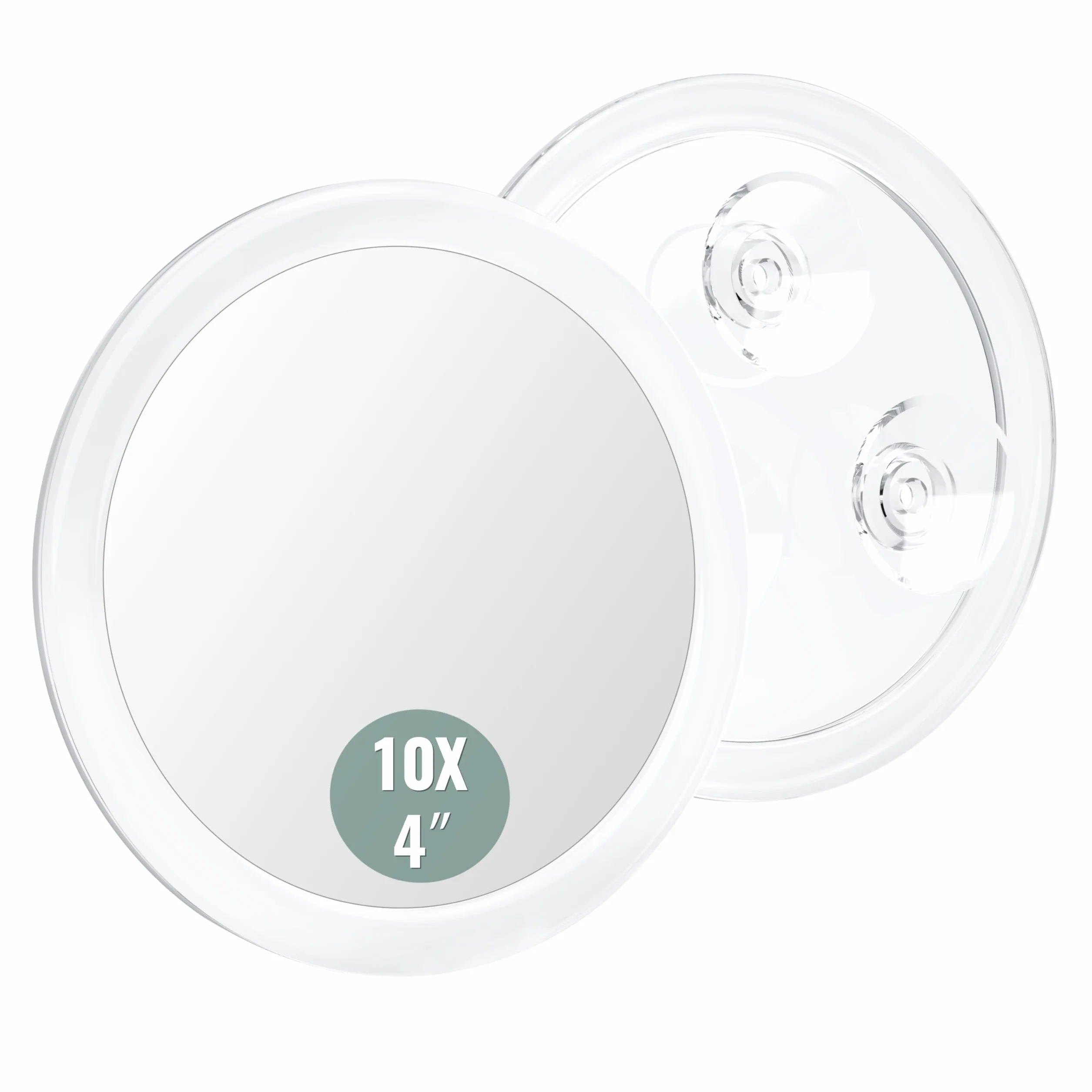 Auxmir Lusterko Powiększające z 3 Przyssawkami, Okrągłe Lusterko do Makijażu z 10-krotnym Powiększeniem, 10 cm, do Domu, do Łazienki, w Podróż, Usuwanie Zaskórników/Niedoskonałości