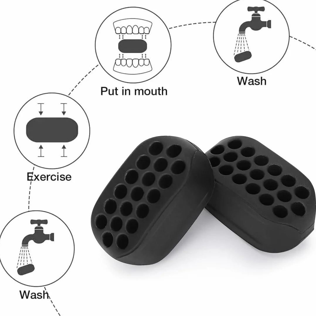 Jaw Trainer, 6 sztuk Jawline Exerciser i trening szczękowy, trening szczękowy, trener szczękowy, podwójny podbródek, do ćwiczeń mięśni twarzy, mężczyzn i kobiet, A