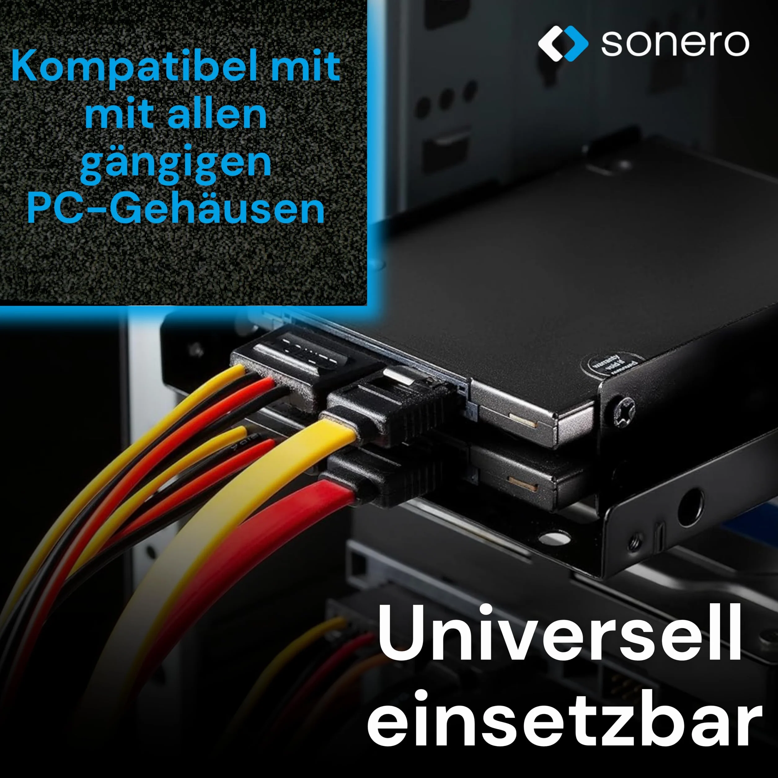 sonero® Zestaw ramek montażowych SSD 2,5" SSD do 3,5", akcesoria