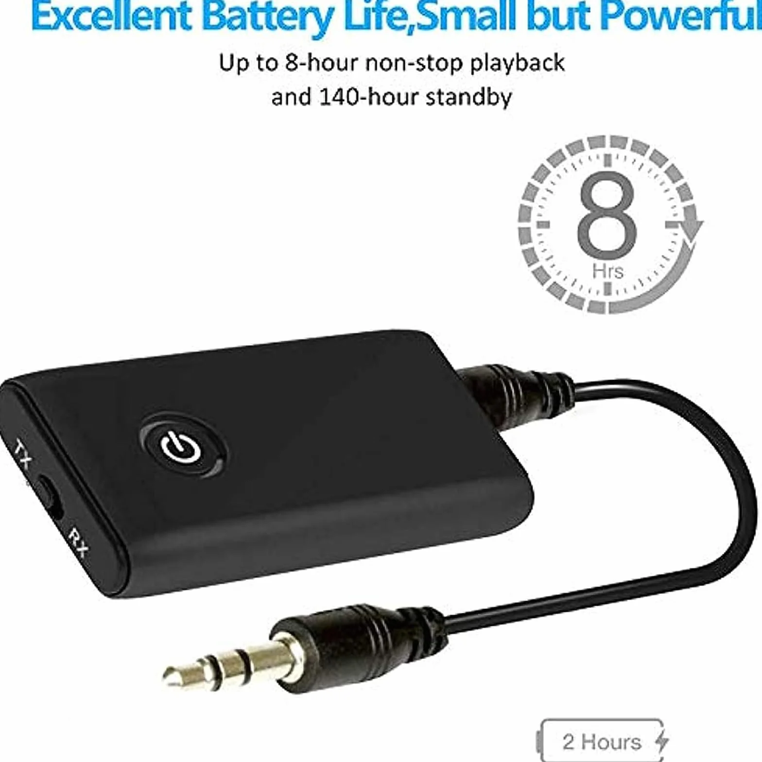 Adapter Bluetooth 2 w 1, adapter Bluetooth Audio 5.3, transmiter, odbiornik z kablem audio 3,5 mm do TV/PC/zestawu stereo/ MP3/MP4, nadajnik bezprzewodowy 2 w 1