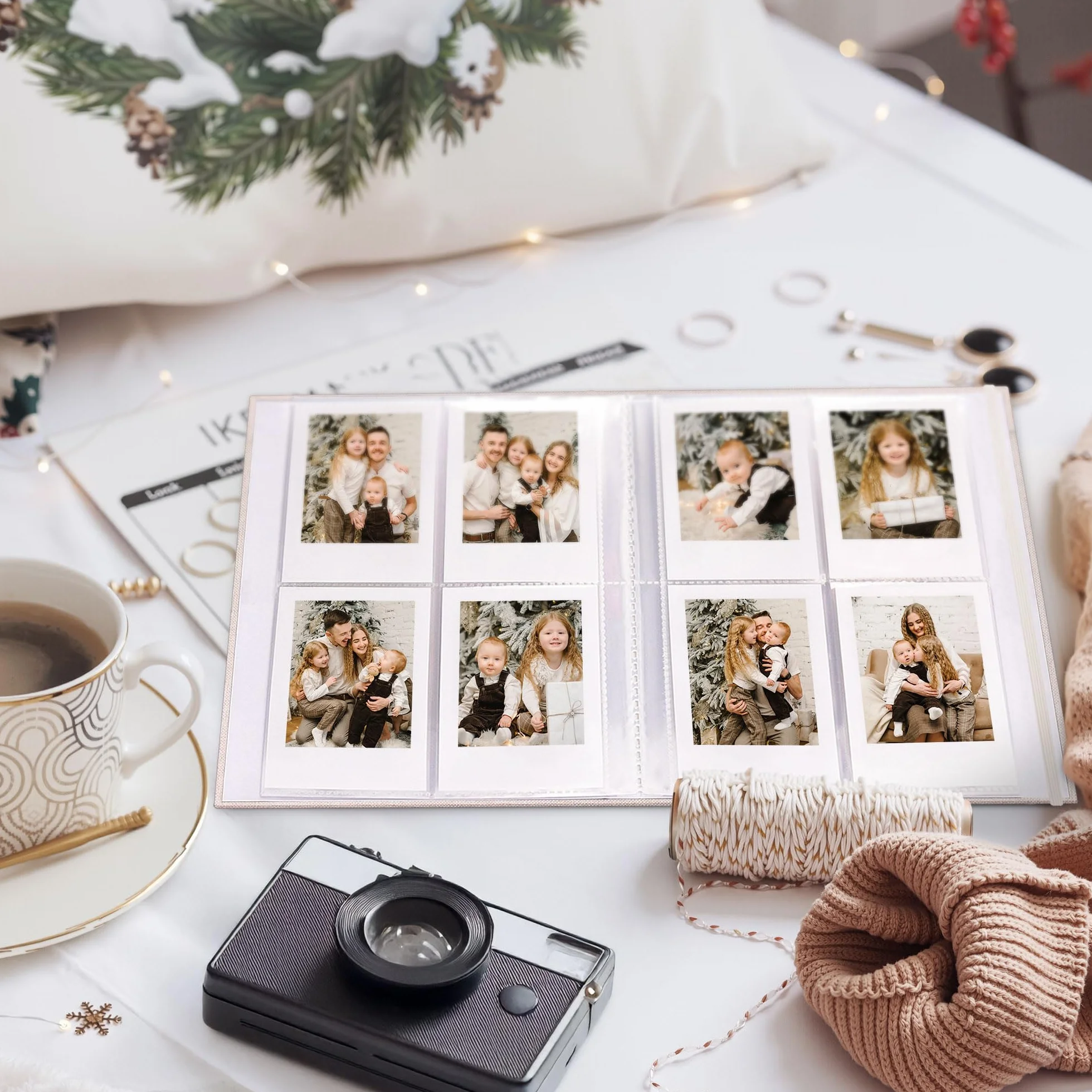 208 zdjęć Polaroid Album fotograficzny do aparatów Fujifilm Instax Mini 12, 11, 9, 8, 40 kompatybilny z Polaroid Snap, Z2300, SocialMatic ZIP, czarny, 1 opakowanie