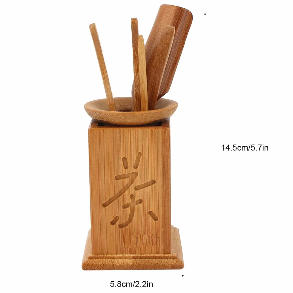 Zestawy do herbaty Sześć zestawów z naturalnego bambusa Ceremonia herbaty Trąbka Nowy zestaw do herbaty Kung Fu Akcesoria do herbaty Łyżeczka do herbaty Łyżeczka do herbaty Klips do herbaty Nastolatka Igła Wiaderko na herbatę Wycieki herbaty Opakowania wi
