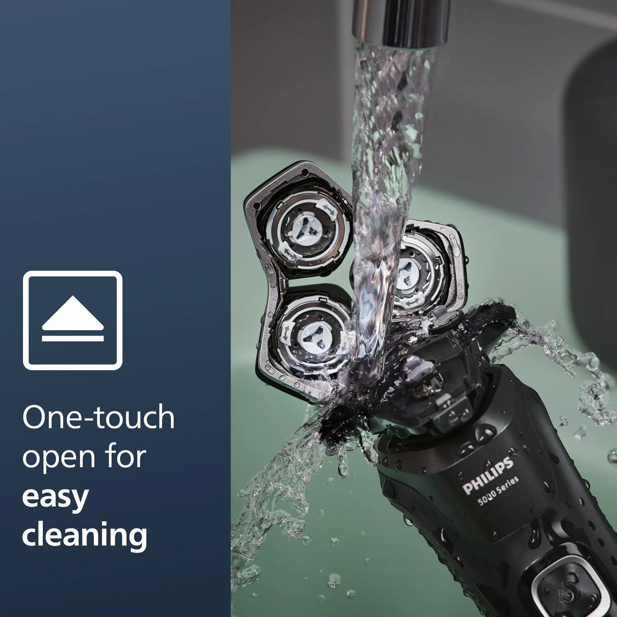 Philips Shaver Series 5000 - męska golarka elektryczna do golenia na mokro i na sucho, z technologią SkinIQ, trymer Pop-up, etui podróżne, szybkie czyszczenie kapsułki i wkład do szybkiego czyszczenia