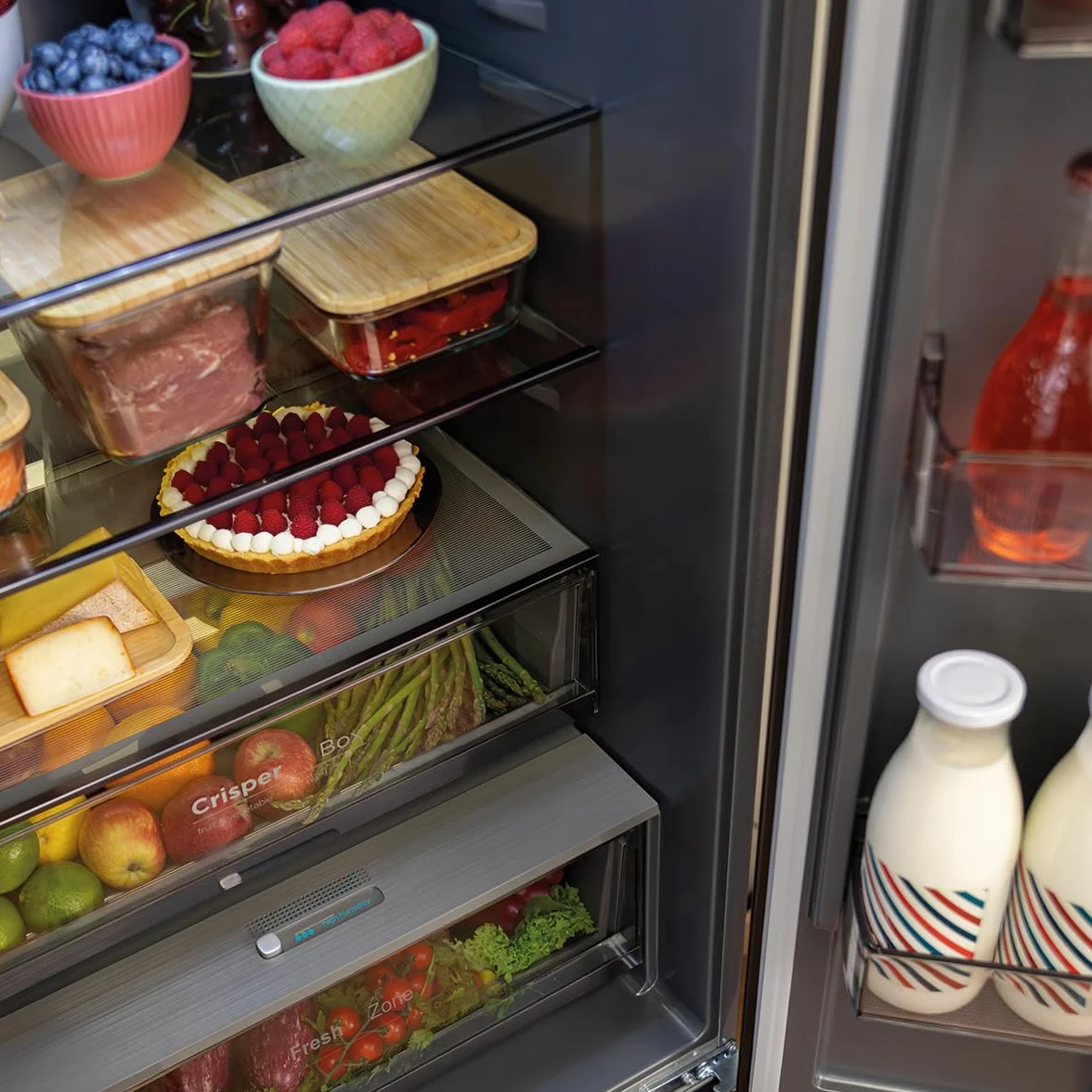 Cecotec Lodówka Francuskie Drzwi 400 L Bolero Coolmarket Combi Fd 400 White Glass E Nofrost Total System Multi Airflow Cicha sprężarka inwerterowa