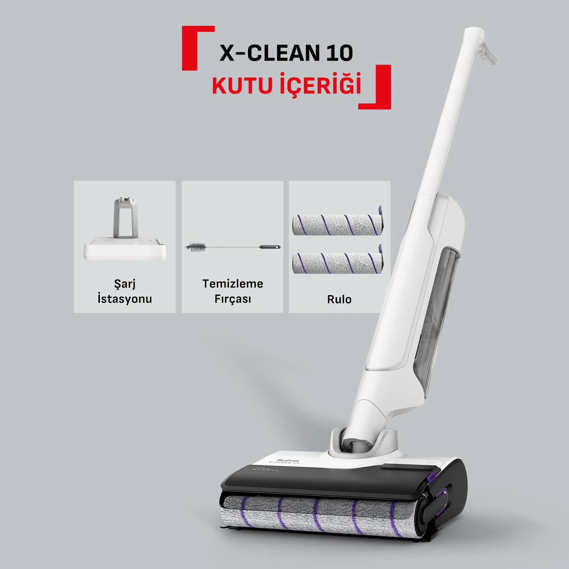 Tefal X-Clean 10 Odkurzacz do czyszczenia mokrych podłóg, odkurzacz czyści i suszy