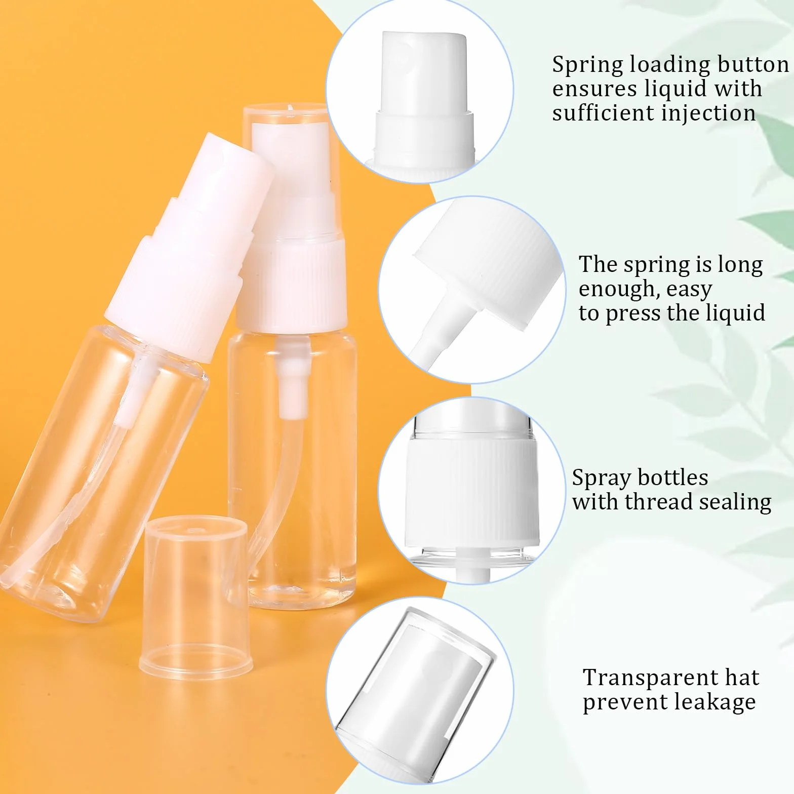 4 butelki z rozpylaczem, małe, 20 ml, puste butelki z rozpylaczem, przenośne, plastikowe, z rozpylaczem, wielokrotnego użytku, przezroczyste rozpylacze, do perfum, wody, kosmetyków