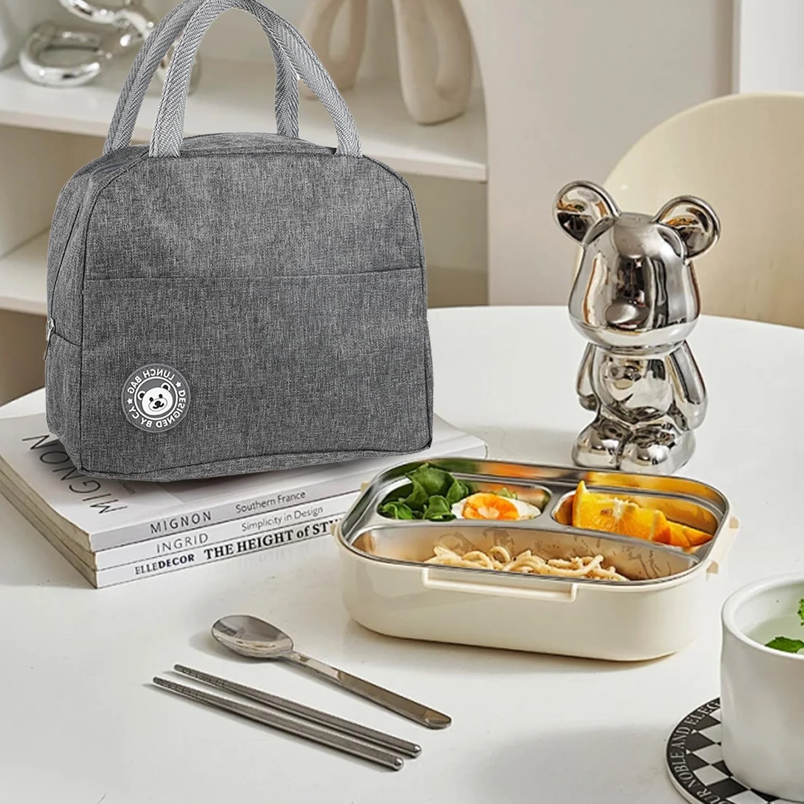 2 sztuki 6-litrowych termoizolacyjnych toreb na lunch, składanych toreb termoizolacyjnych, toreb chłodzących na lunchboxy, przenośnych toreb na lunchboxy do biura i na piknik na świeżym powietrzu