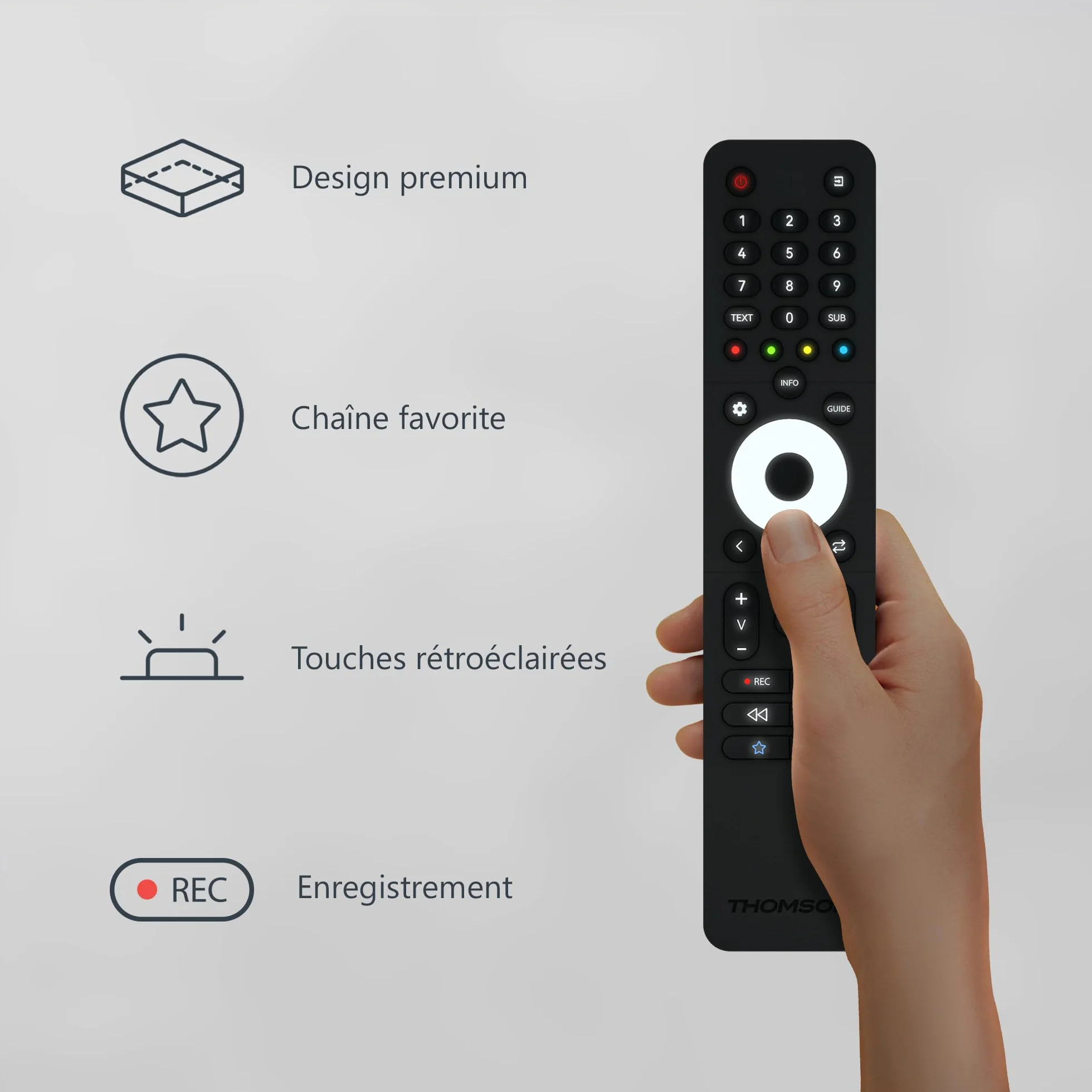 Thomson Telewizor 43 Cale (109 cm) FHD Easy TV, Telewizor LED (Non-Smart), Potrójny Tuner (DVB-T/T2/C/S/S2), Dolby Audio, Tryb Hotelowy, Odtwarzacz Multimedialny, Podświetlany Pilot, 3x HDMI