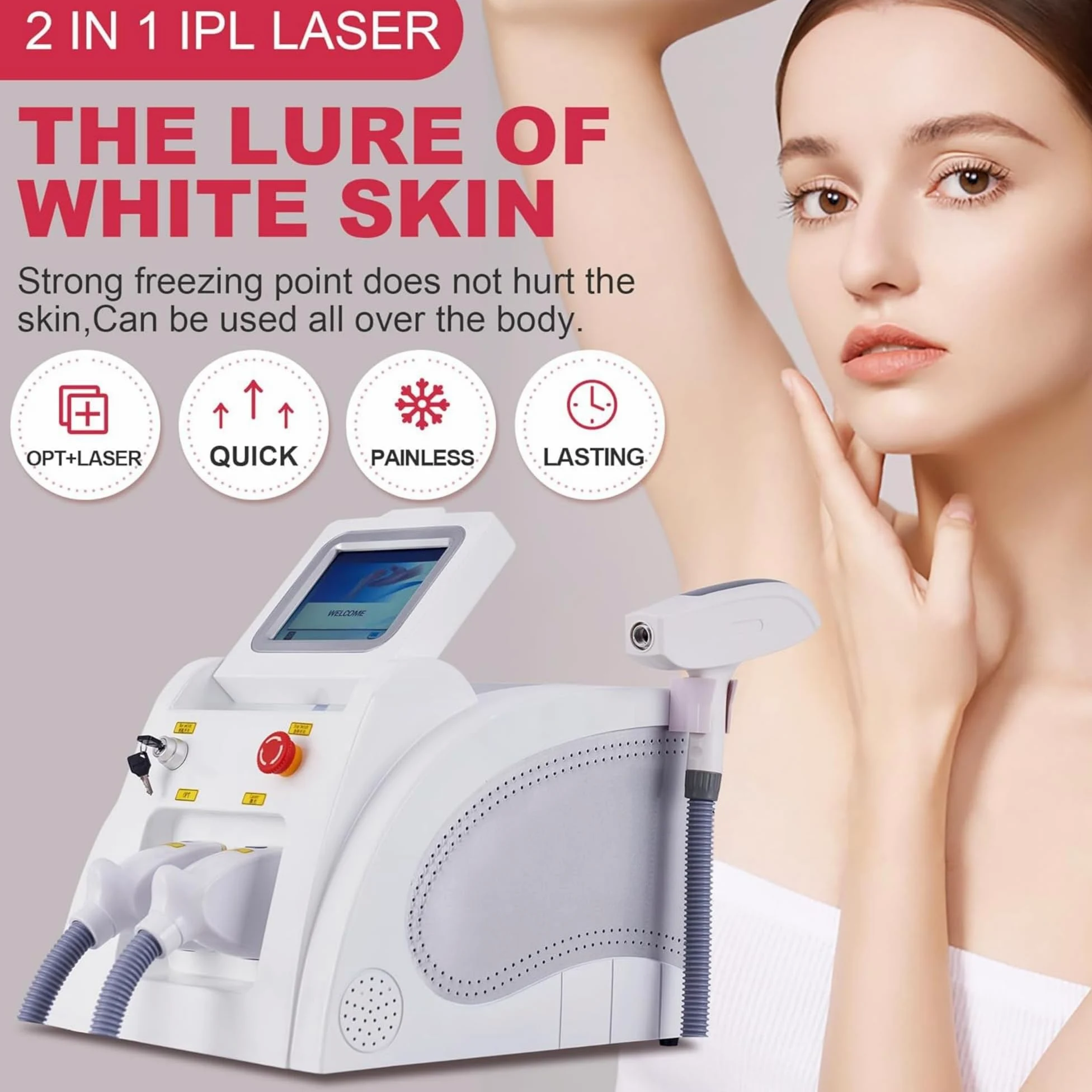 Depilator Laserowy Alexandrite Ice Platinum 2025, 3500W - Bezbolesne Urządzenie do Depilacji Diodowej dla Kobiet i Mężczyzn, Do Użytku Domowego (Kolor Czarny)