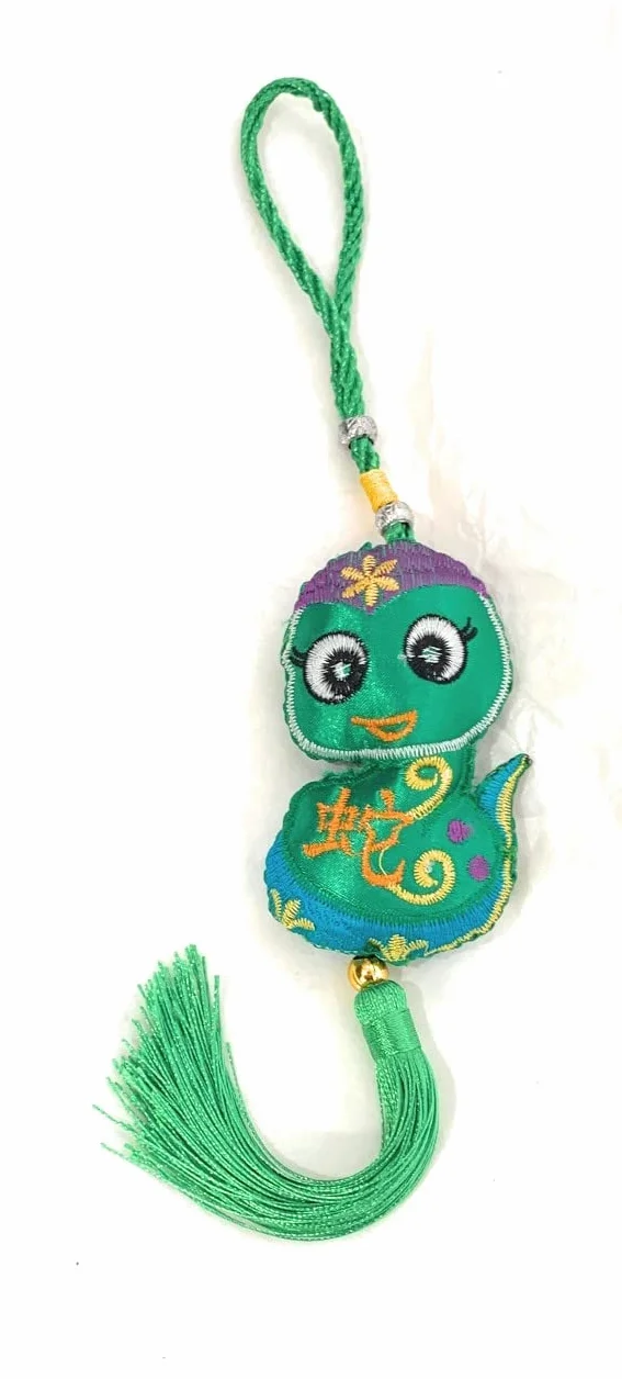 Szczęśliwy frędzel Chiński Nowy Rok Wiszący Samochód Dekoracja Torba Charm - Zodiak Zwierzęta (Wąż)
