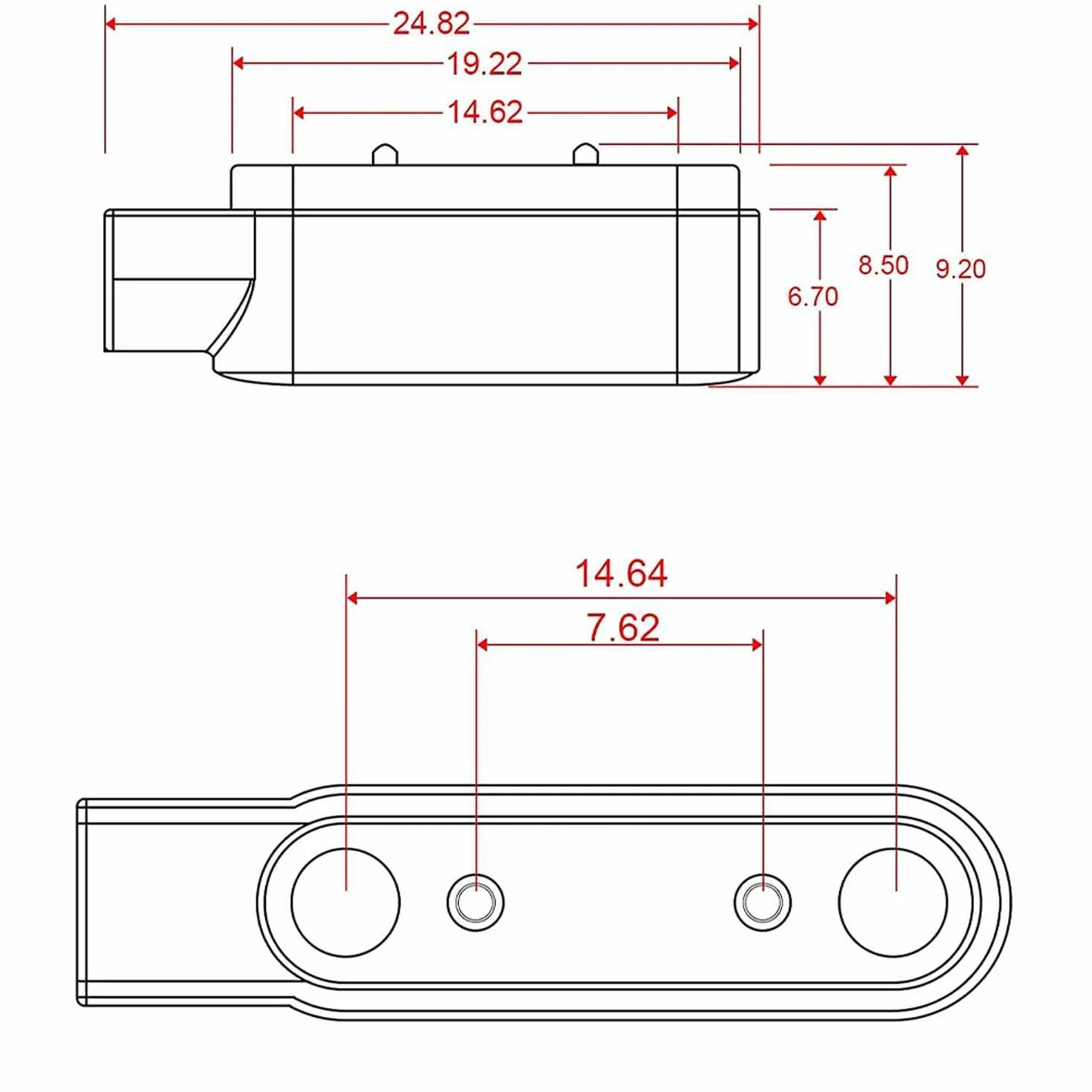OcioDual Magnetyczna ładowarka USB kabel 2-biegunowy Pitch 7,62 mm do smartwatcha - czarny akcesoria