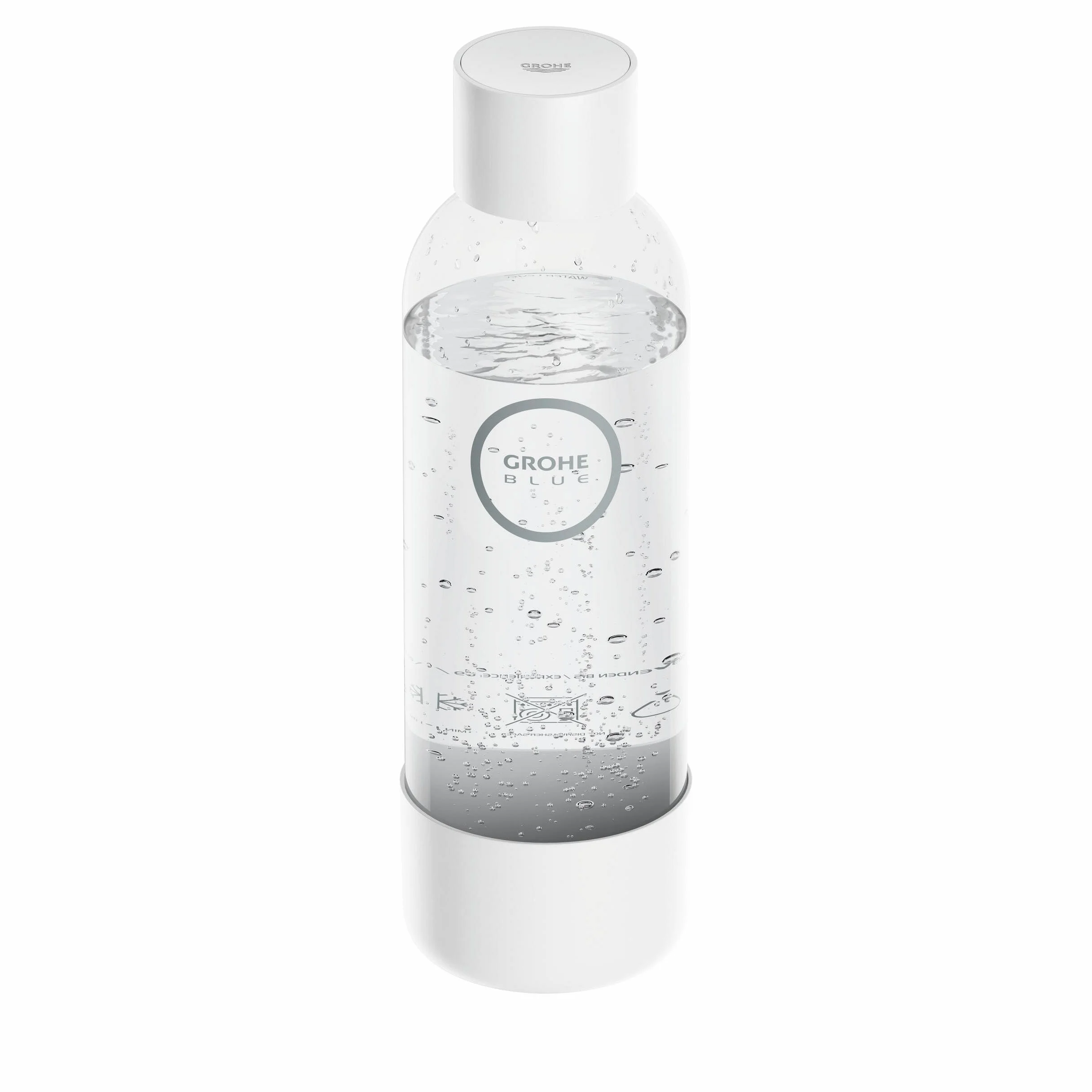GROHE Blue Fizz 41250L00 butelka na wodę (pojemność: 850 ml, nie nadaje się do mycia w zmywarce, zamknięcie bagnetowe, kompatybilna z saturatorem Blue Fizz), biała