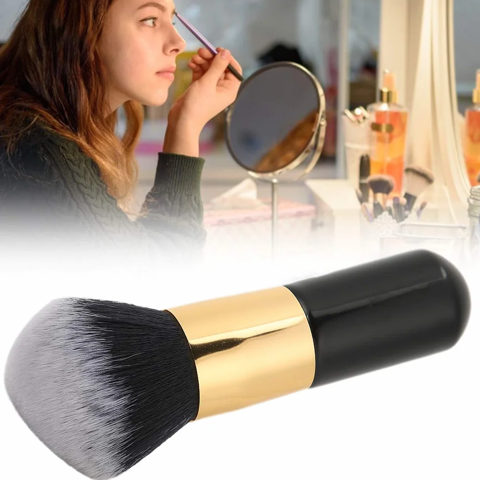 Große, lose Puderbürste, weiches, langes Haar Rouge Foundation Brush Nass Trocken Kosmetikwerkzeug für das tägliche Make up Polierrot Hervorheben der Kontureinstellung Lose Pudermischung