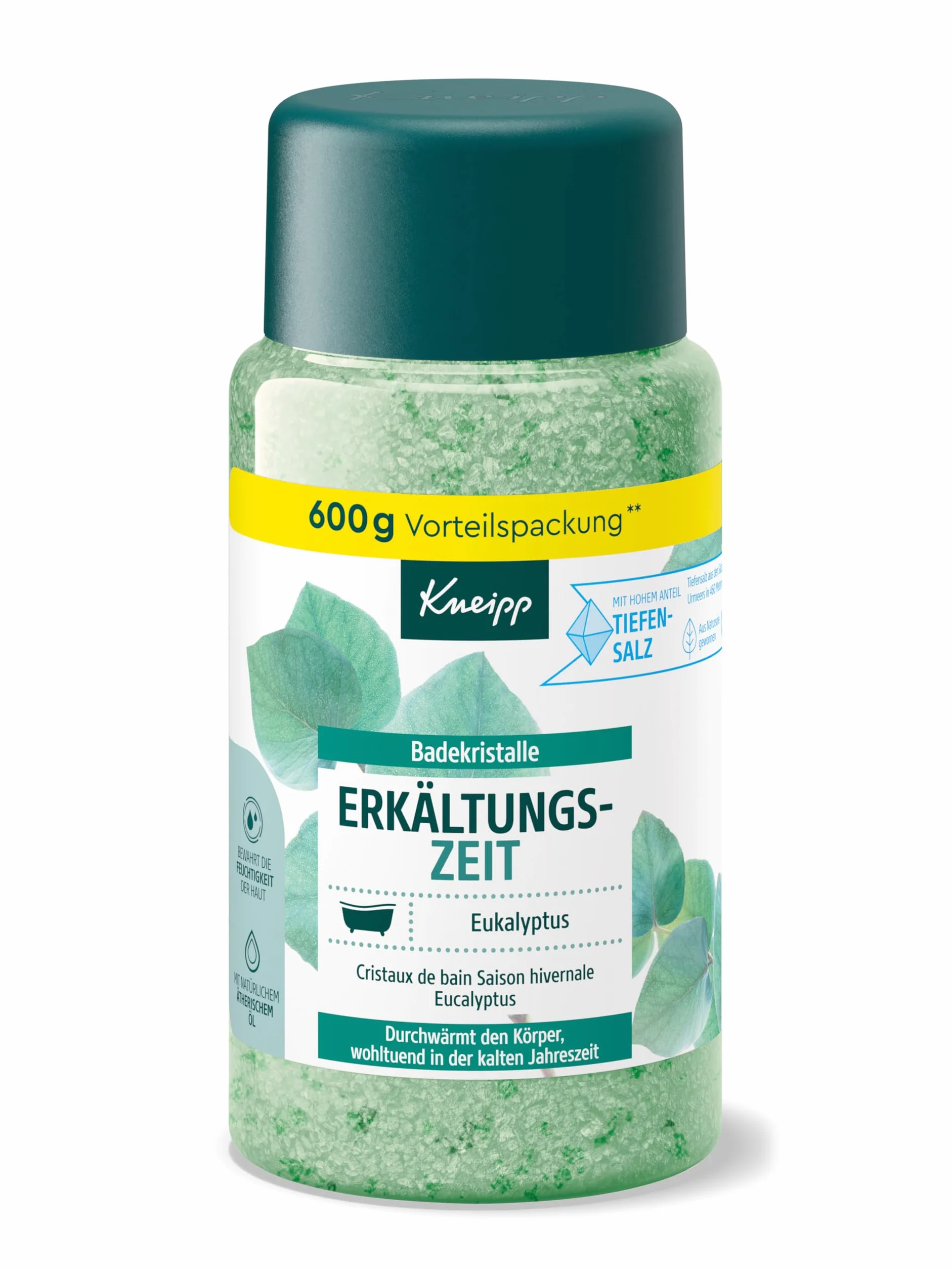 Kneipp Eukaliptus Sól do Kąpieli, Zielony, 600 g