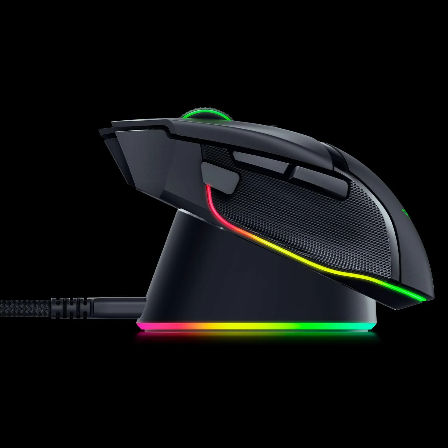Razer Stacja dokująca do myszy i krążek ładujący – magnetyczna bezprzewodowa stacja ładująca i moduł ładujący dla kompatybilnych myszy (magnetyczna stacja dokująca ze statusem ładowania oświetlenie