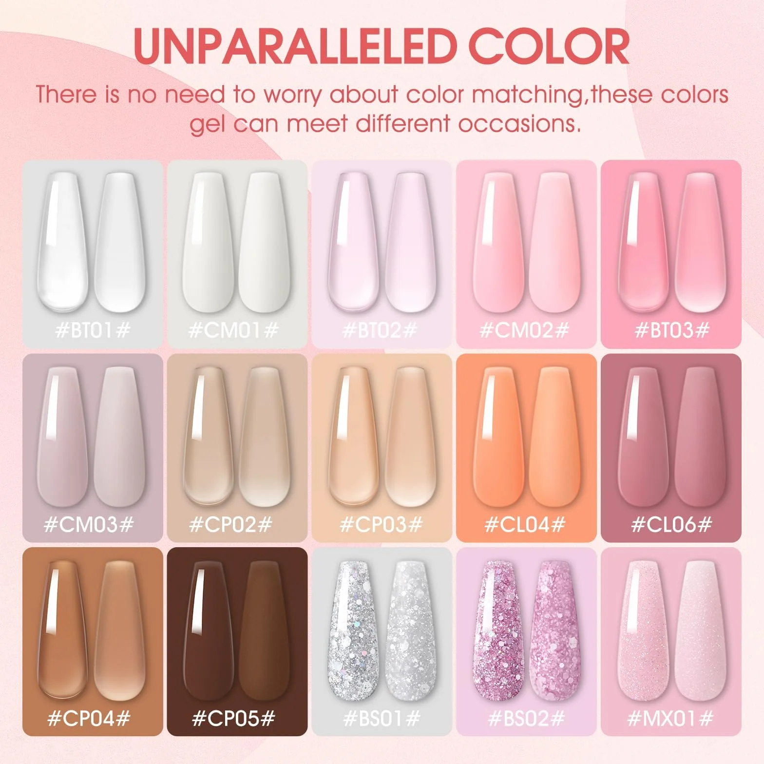 PEACECOLOR Poly Nail Gel zestaw do paznokci z lampą UV, 15 kolorów, zestaw 16 ml i slipsol Base Top Matte Coat paznokcie akrylowe do szybkiego przedłużania paznokci do samodzielnego wykonania