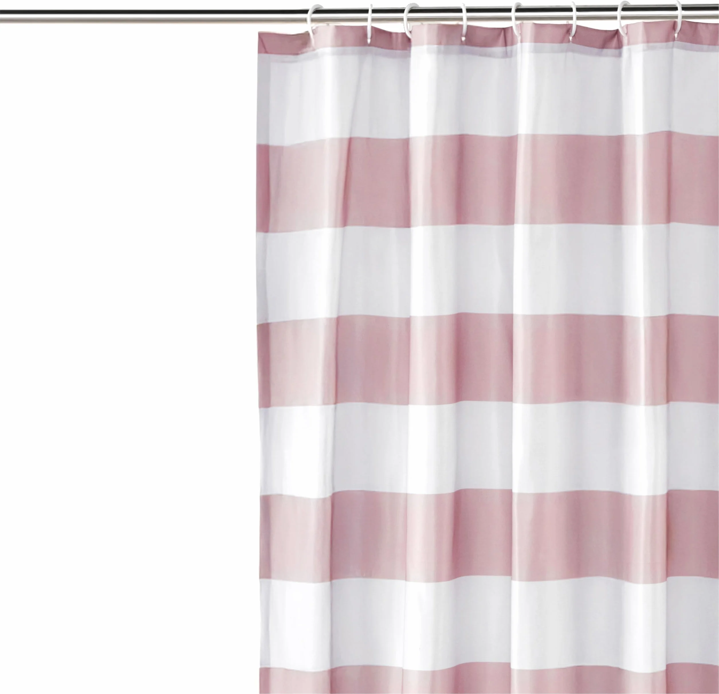 Amazon Basics zasłona prysznicowa z oczkami i haczykami, 183 x 183 cm, szare paski