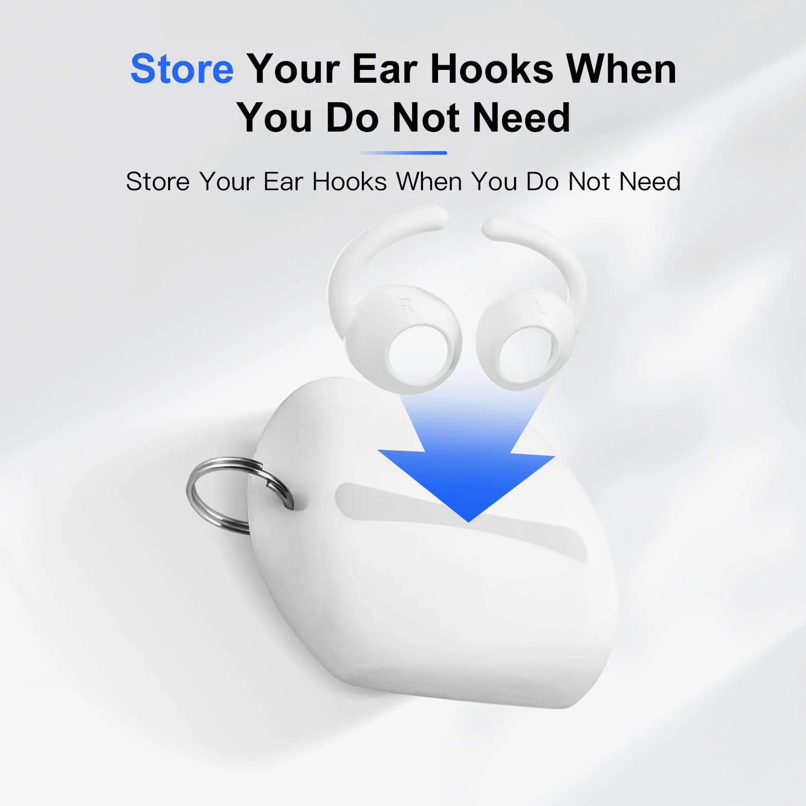 ICARER 4 pary haczyków na uszy do AirPods Pro 2, zestaw słuchawkowy do aktywności sportowych, zapobiegające zgubieniu, nauszniki, końcówki z etui do przechowywania do Apple AirPods Pro 2 2022, białe