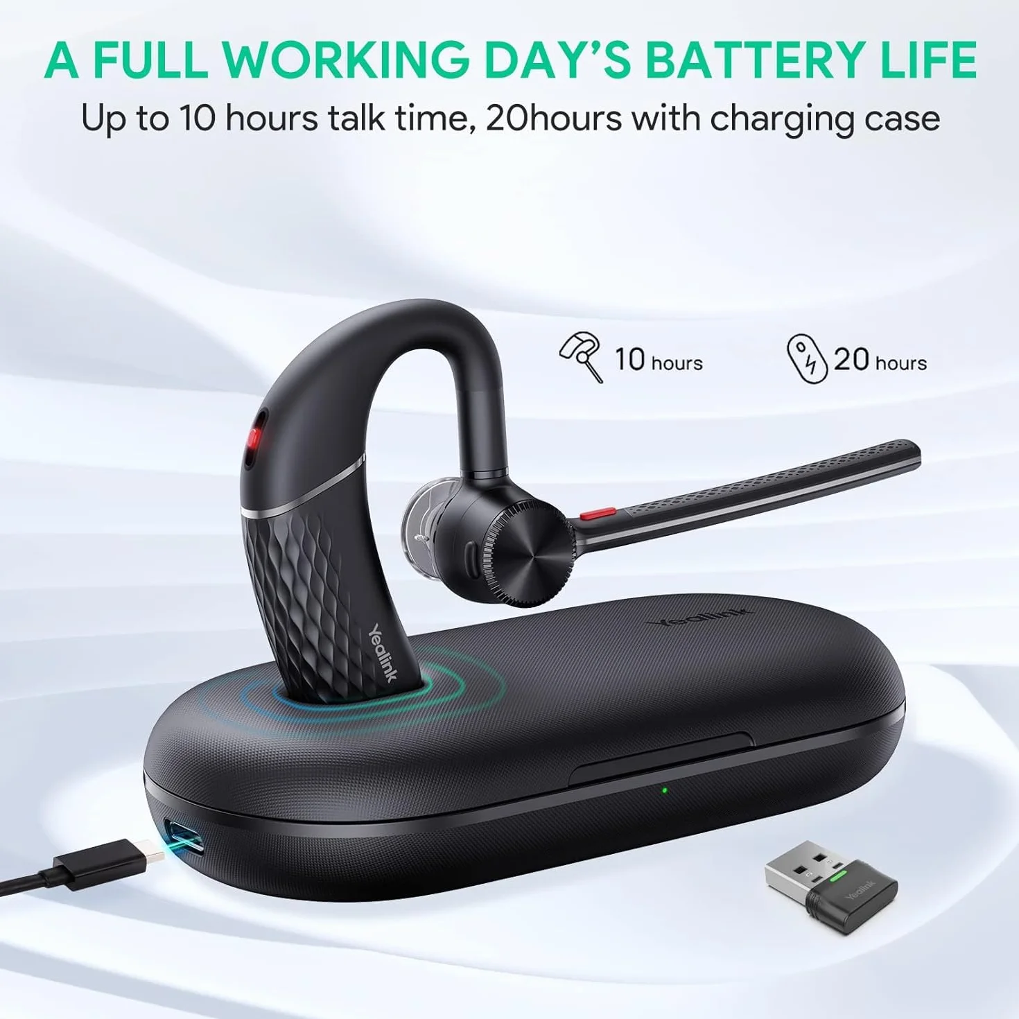 Yealink BH71-PRO écouteur/casque Sans fil Ecouteurs Bureau/Centre d'appels Bluetooth Czarny