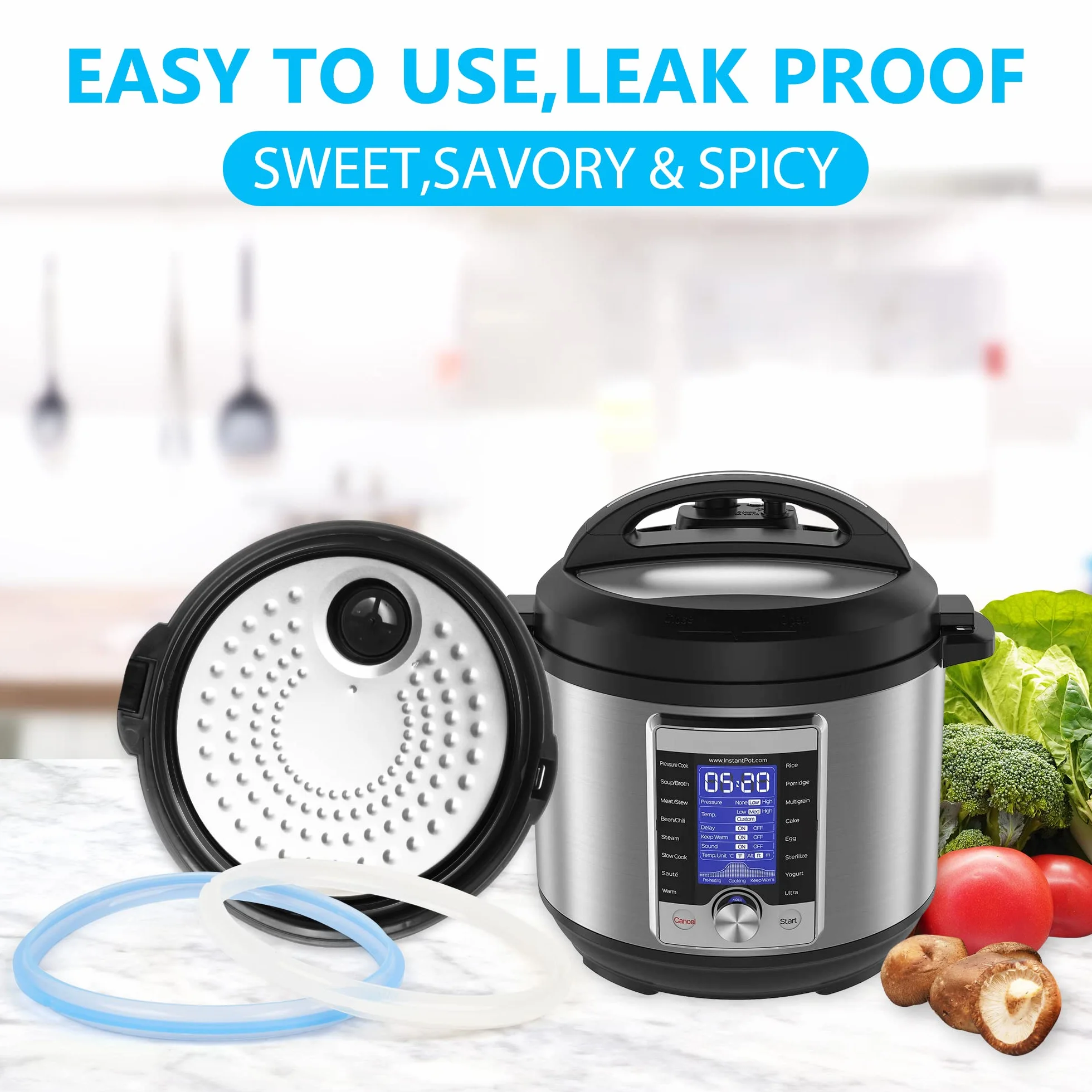 Silikonowe pierścienie uszczelniające do Instant Pot 6 Quart Mocoosy 3 szt.