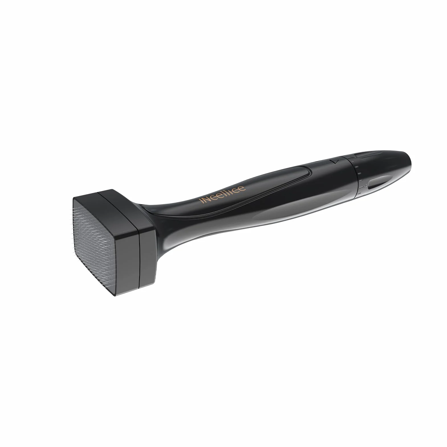 Derma Stamp, mikroneedling Dermastamp, stempel Derma ze 140 tytanowymi prawdziwymi igłami, Pro Microneedling Stamp do włosów, brody, twarzy i ciała, alternatywa dla Derma Roller i Derma Pen - czarny
