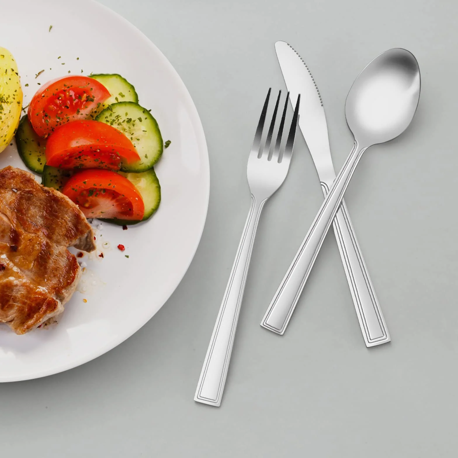 hunnycook Zestaw 16 noże stołowe, Grupa noży ze stali nierdzewnej, nóż menu, nóż do cięcia falistego, nóż stołowy do naczyń, nóż do masła, zmywarka bezpieczeństwa