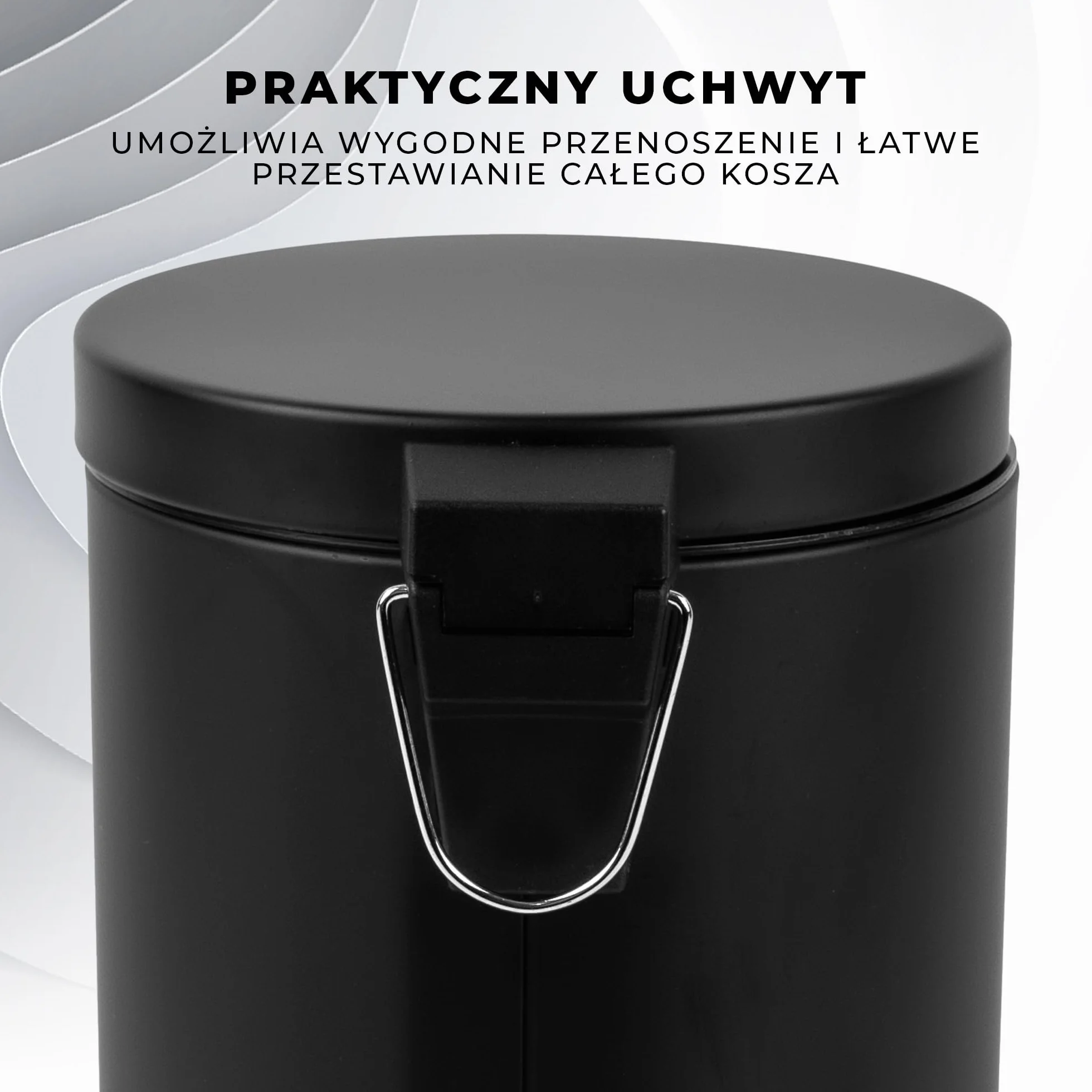 KARL HAUSMANN Kosz na Śmieci 5L Czarny Mat Stal Nierdzewna z Pokrywą i Pedałem