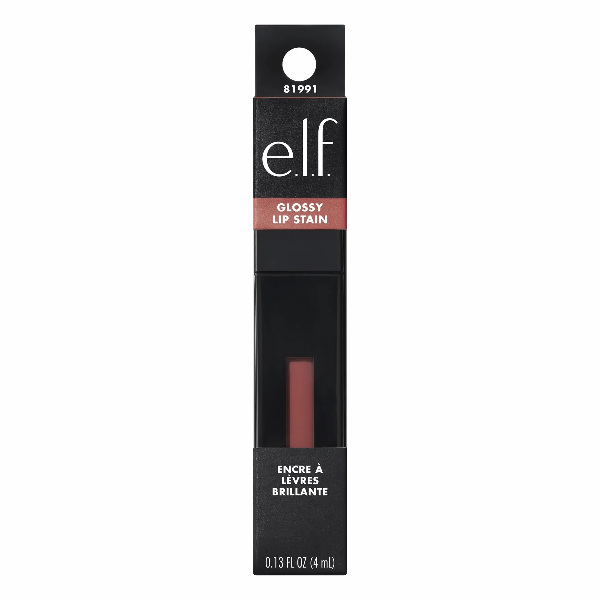 e.l.f. Glossy Lip Stain, długotrwały lekki odcień do ust dla odrobiny koloru sheer i delikatnego połysku, wegański, nietestowany na zwierzętach, Rose Rizzin