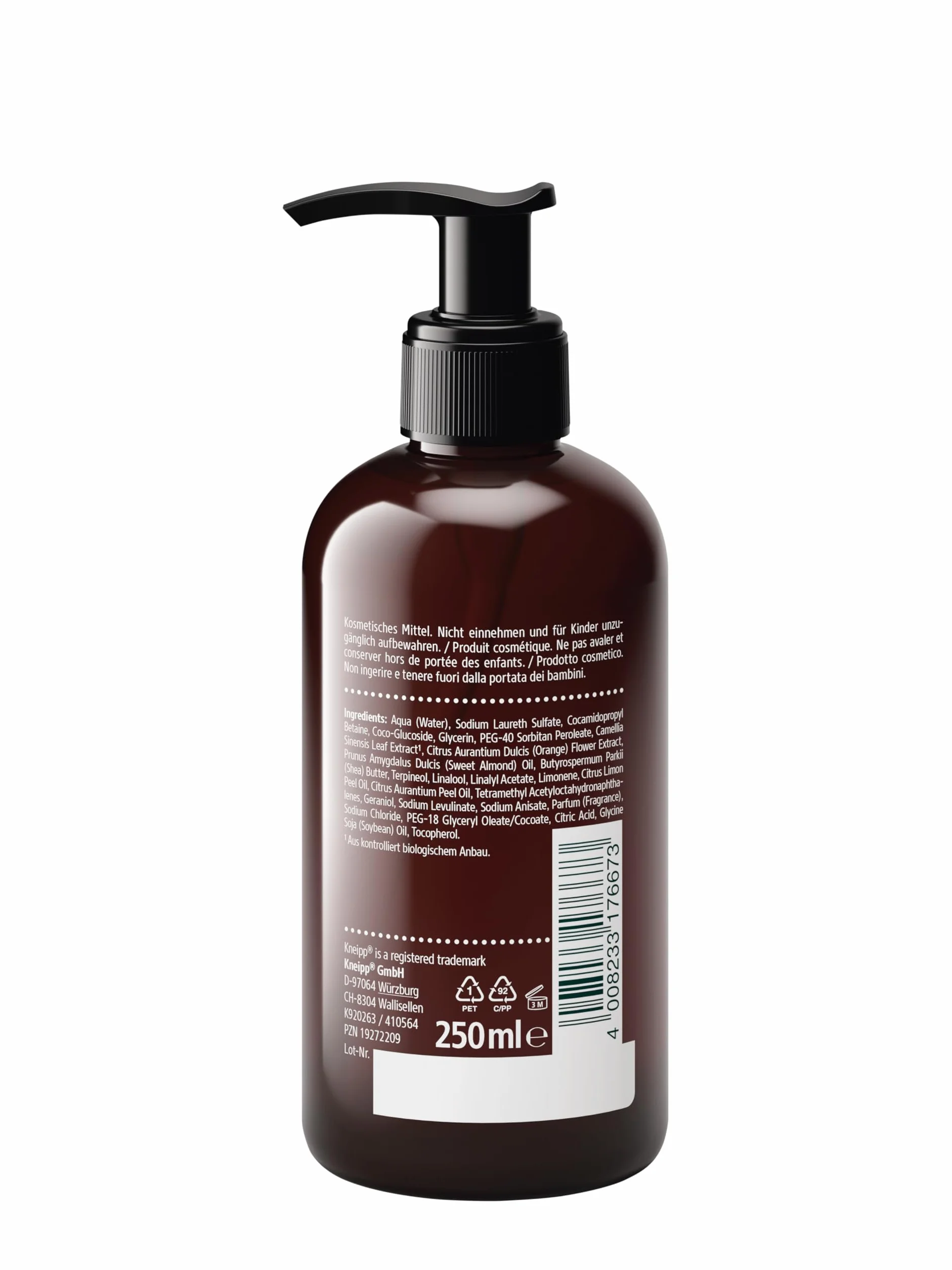Kneipp Mydło zielona herbata i kwiaty pomarańczy – chroni skórę przed wysychaniem – receptura bez mikroplastiku – 250 ml | Chroni skórę przed wysychaniem