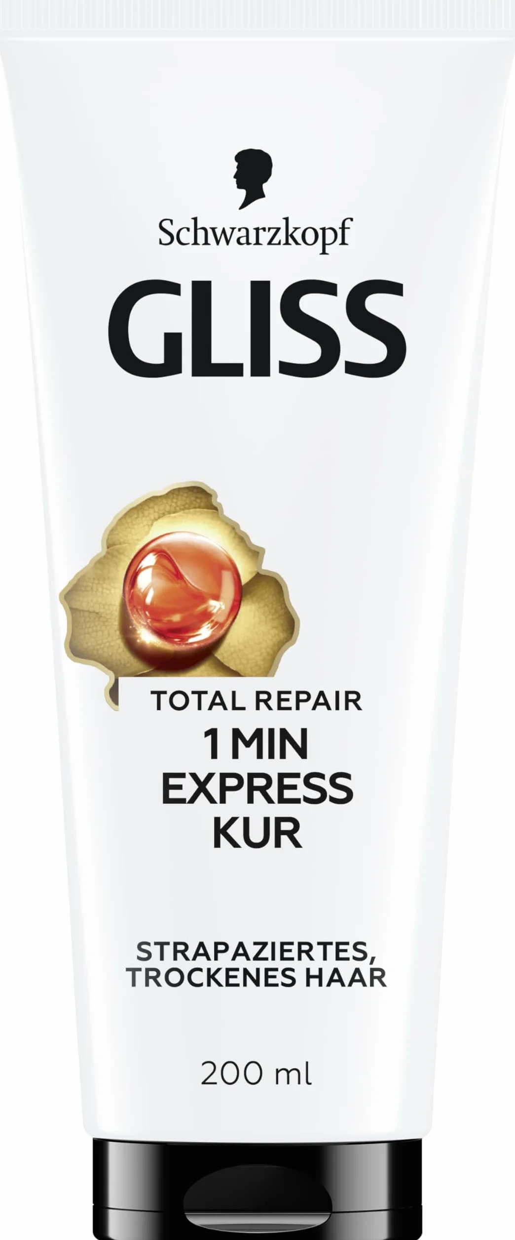 Gliss 1-minutowa intensywna kuracja Total Repair (200 ml), kuracja do włosów z płynną keratyną do suchych i zniszczonych włosów, skuteczna już po 1 minucie
