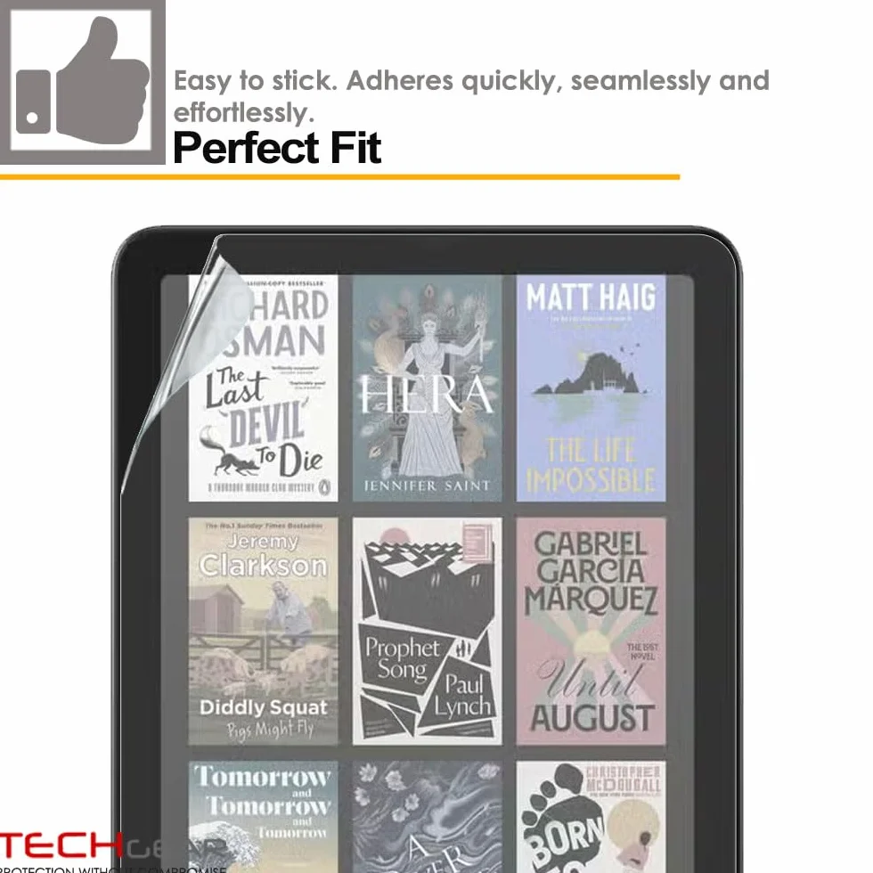 TECHGEAR 3-pak ochraniaczy ekranu do 17.8 cm Amazon Kindle Paperwhite/Signature/Paperwhite Kids/Kindle Colorsoft (wydanie 2024 / 12. generacji) CLEAR pełna osłona ekranu wyświetlacza LCD