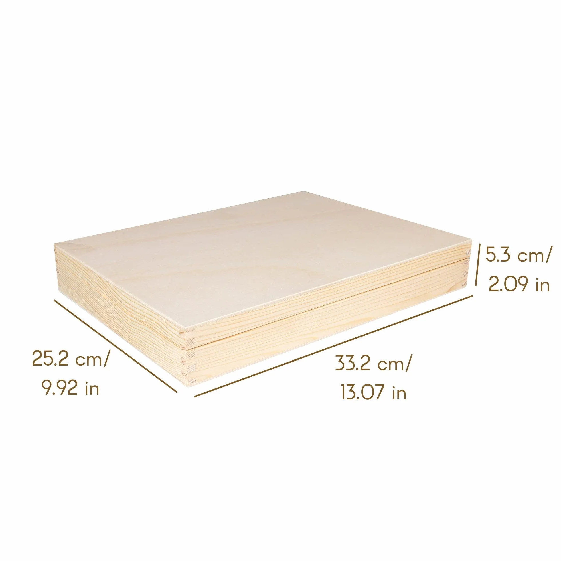 Drewniane Pudełko A4 Niemalowane 34 x 25,3 x 5,3 cm do Przechowywania