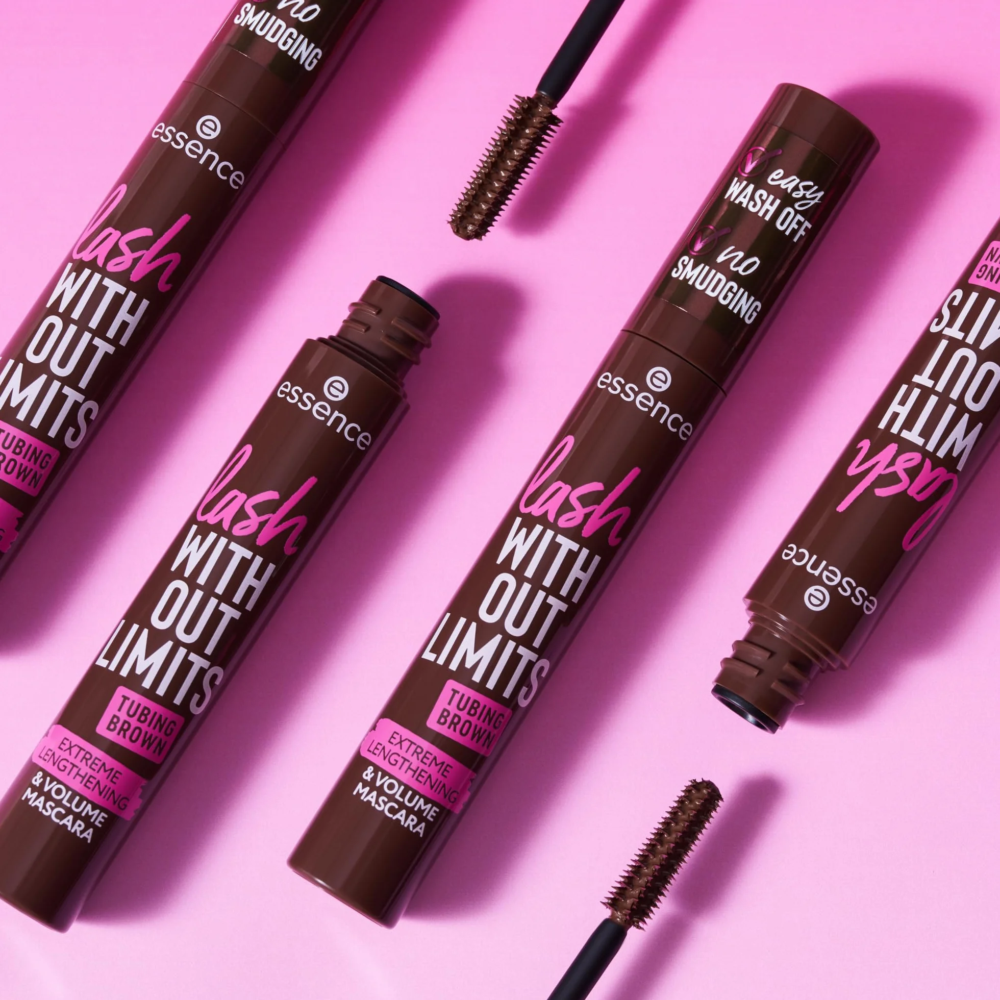 essence Brązowa maskara do rzęs lash WITHOUT LIMITS TUBING EXTREME LENGTHENING & VOLUME, zwiększenie objętości, wydłużanie (13ml)