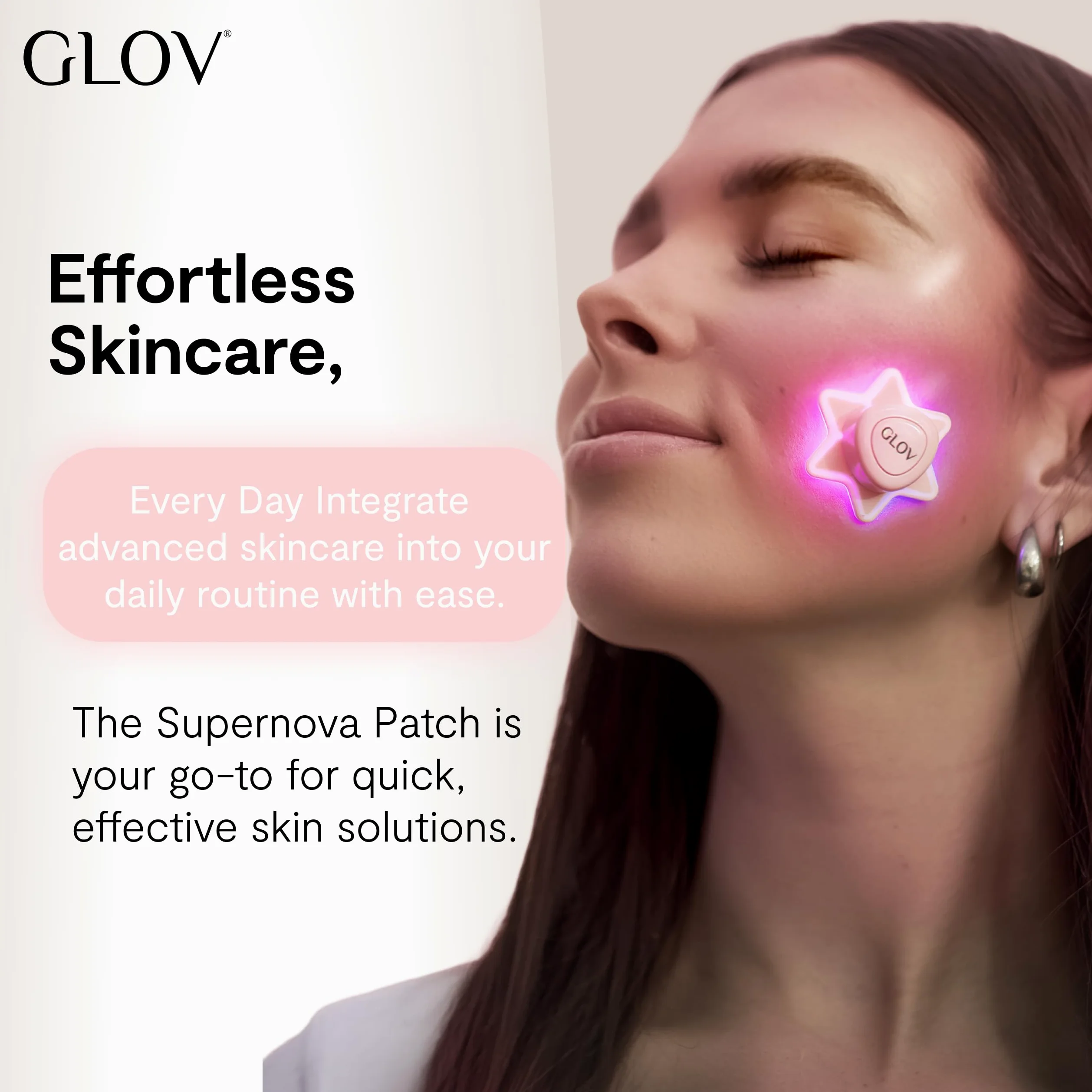 Glov Plaster Led na Trądzik-światło Niebieskie i Czerwone Kompaktowy Design Szybkie Sesje Domowa Pielęgnacja Efektywne Wsparcie Akcesoria do Pielęgnacji Skóry