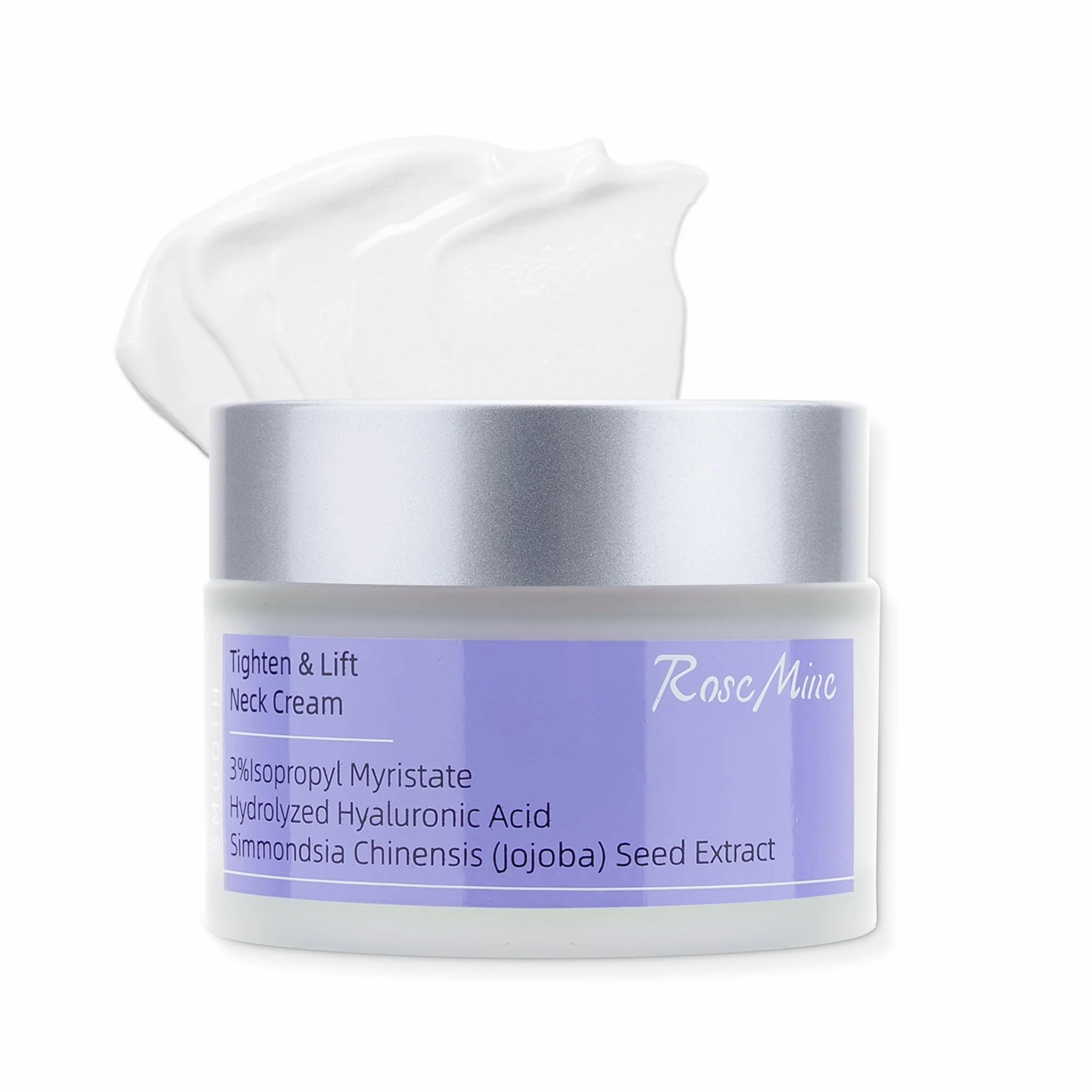 VRAIKO RoscMinc AH-8 Neck Cream, kwas hialuronowy i olejek jojoba, krem ujędrniający na szyję, nawilżający do wygładzania zmarszczek i odżywczy krem nawilżający do twarzy na szyi, klatce piersiowej