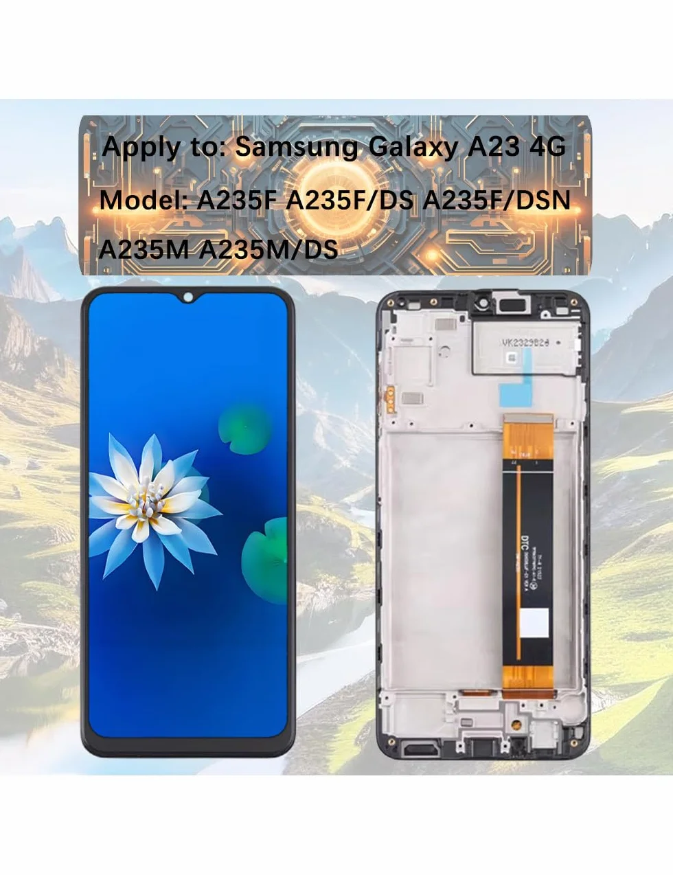 H&LYCYJ Wyświetlacz ekran do Samsung Galaxy A23 4G A235F A235F/DS A235F/DSN A235M A235M/DS LCD ekran zamienny zestaw montażowy z ramką